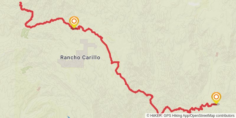 Lucas Canyon via Fisherman's Camp Trail stage 3 Map