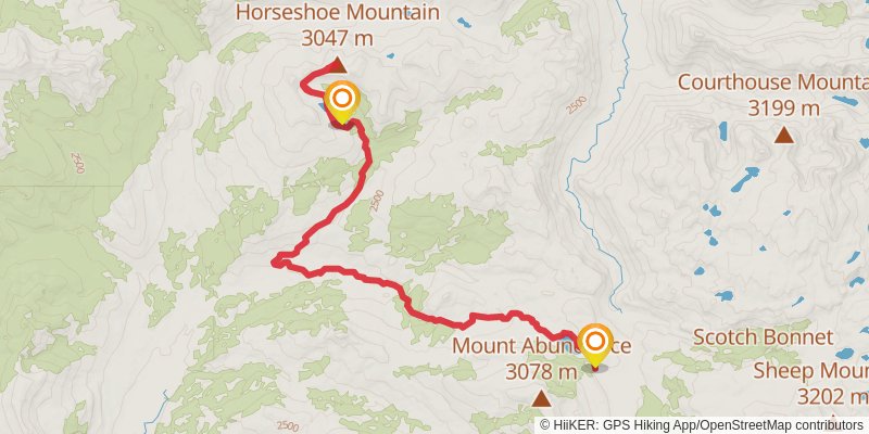 Horseshoe Lake and Mountain via Lake Creek Trail stage 3 Map
