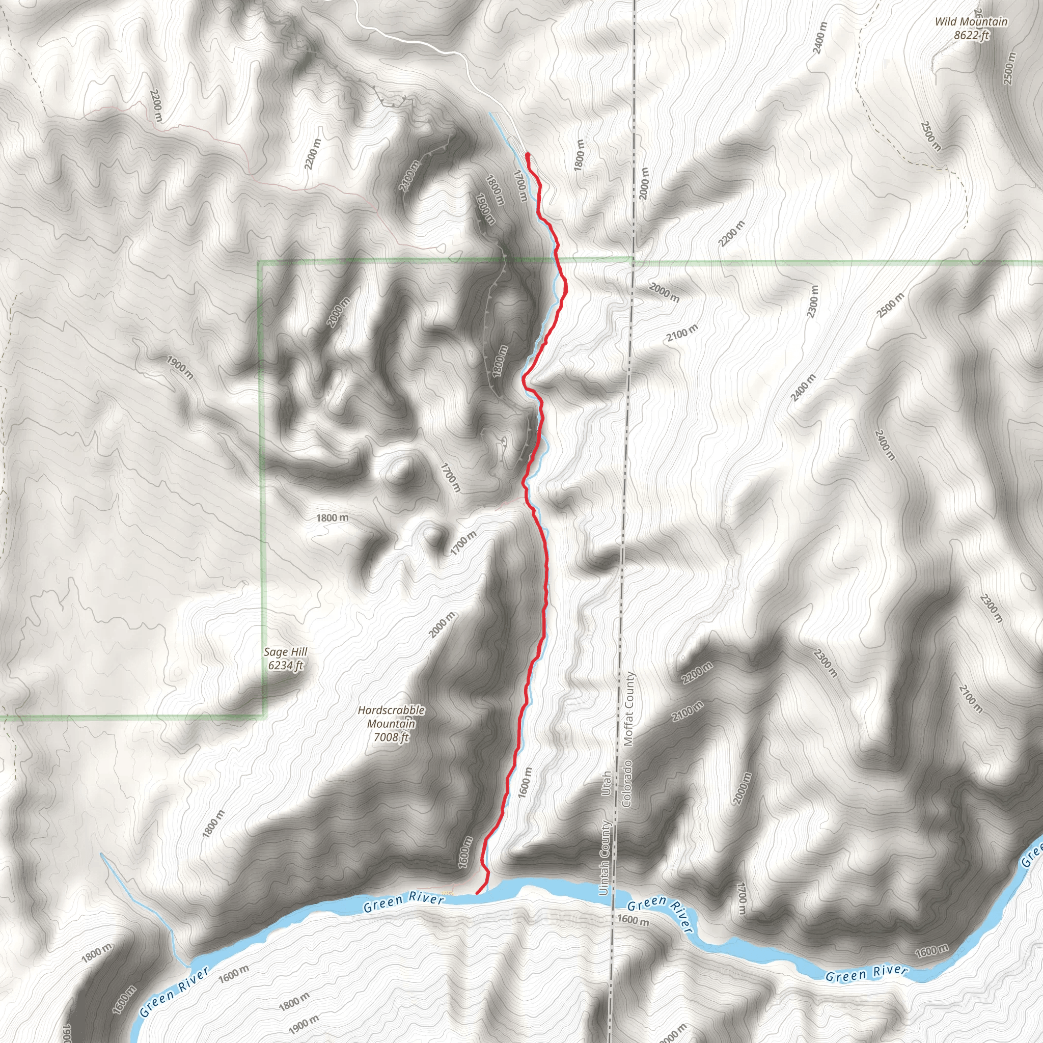Jones Hole Trail mobile static map