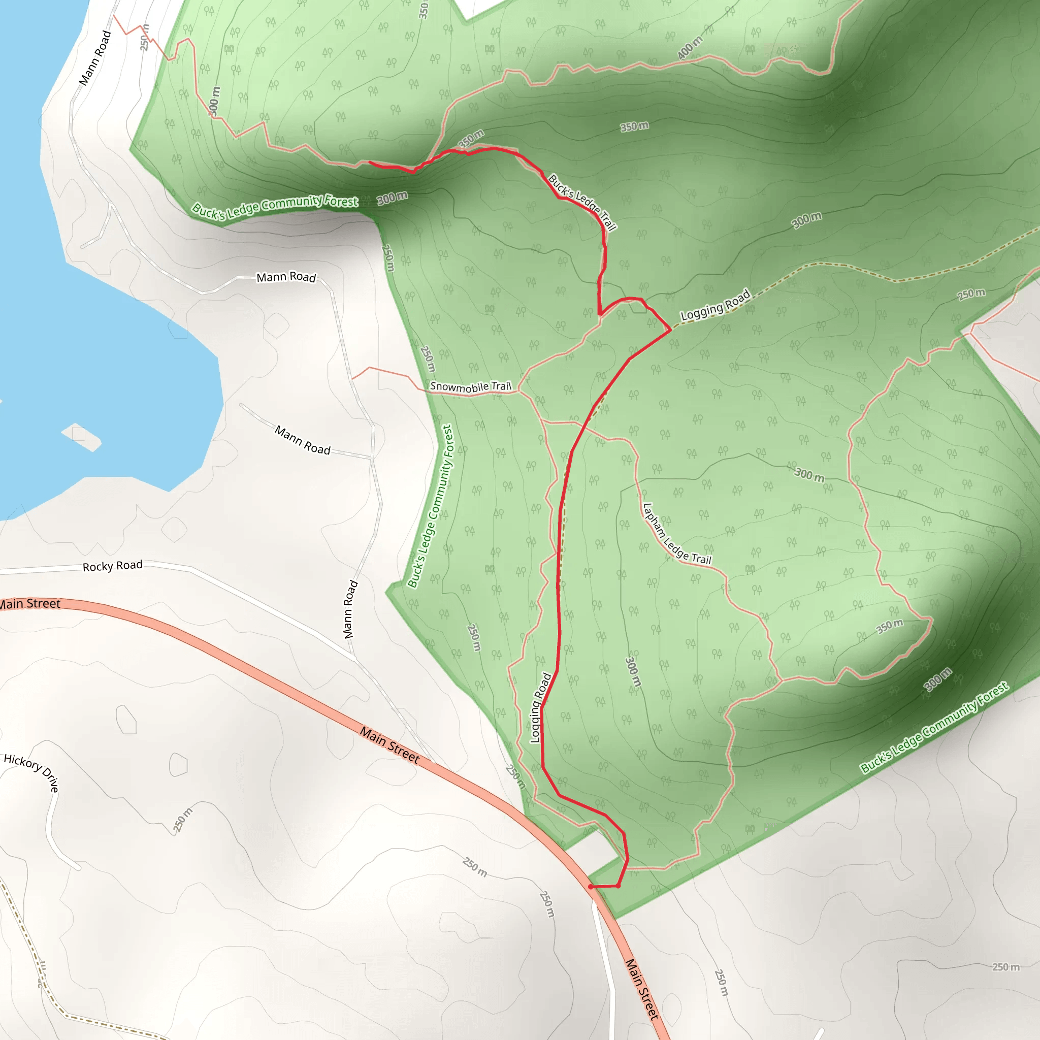 Bucks Ledge Trail mobile static map