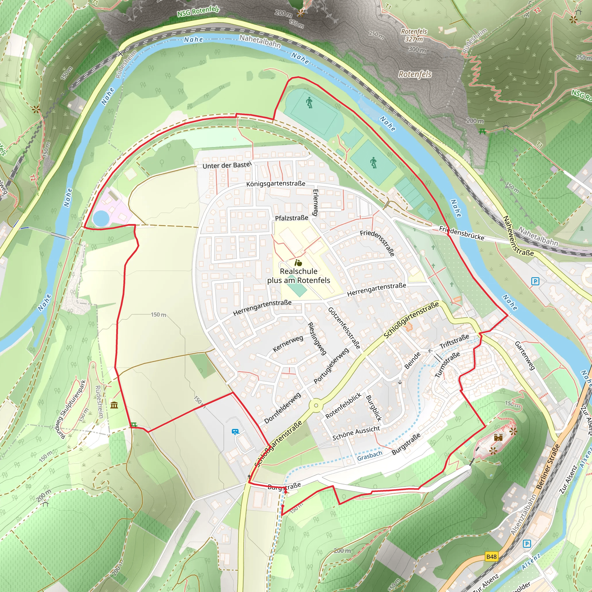 Ebernburg and Haus am Tunnel Loop mobile static map
