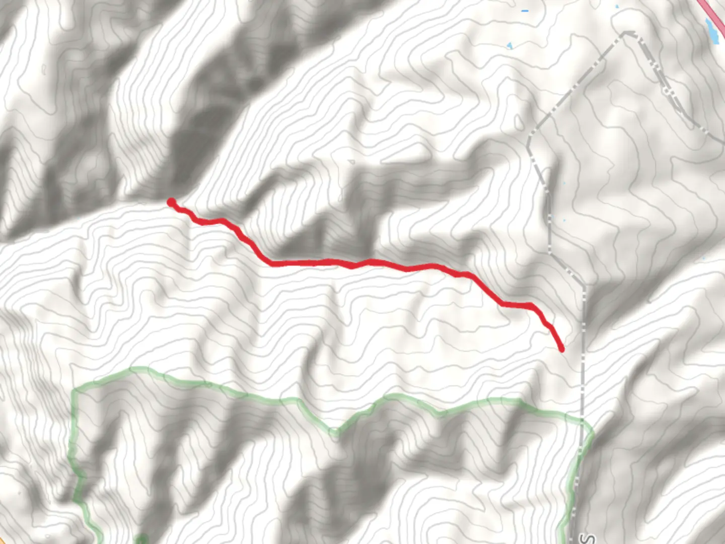 An image depicting the trail Wearyman Creek and its surrounding area.