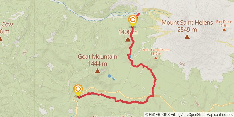 Toutle Trail stage 3 Map