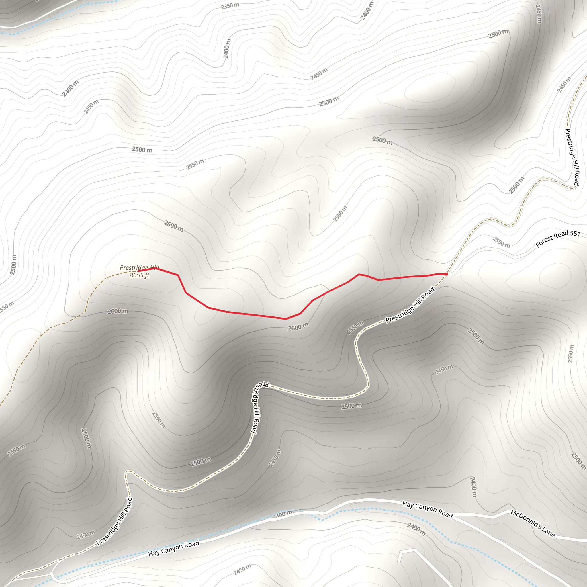 Prestridge Hill mobile static map