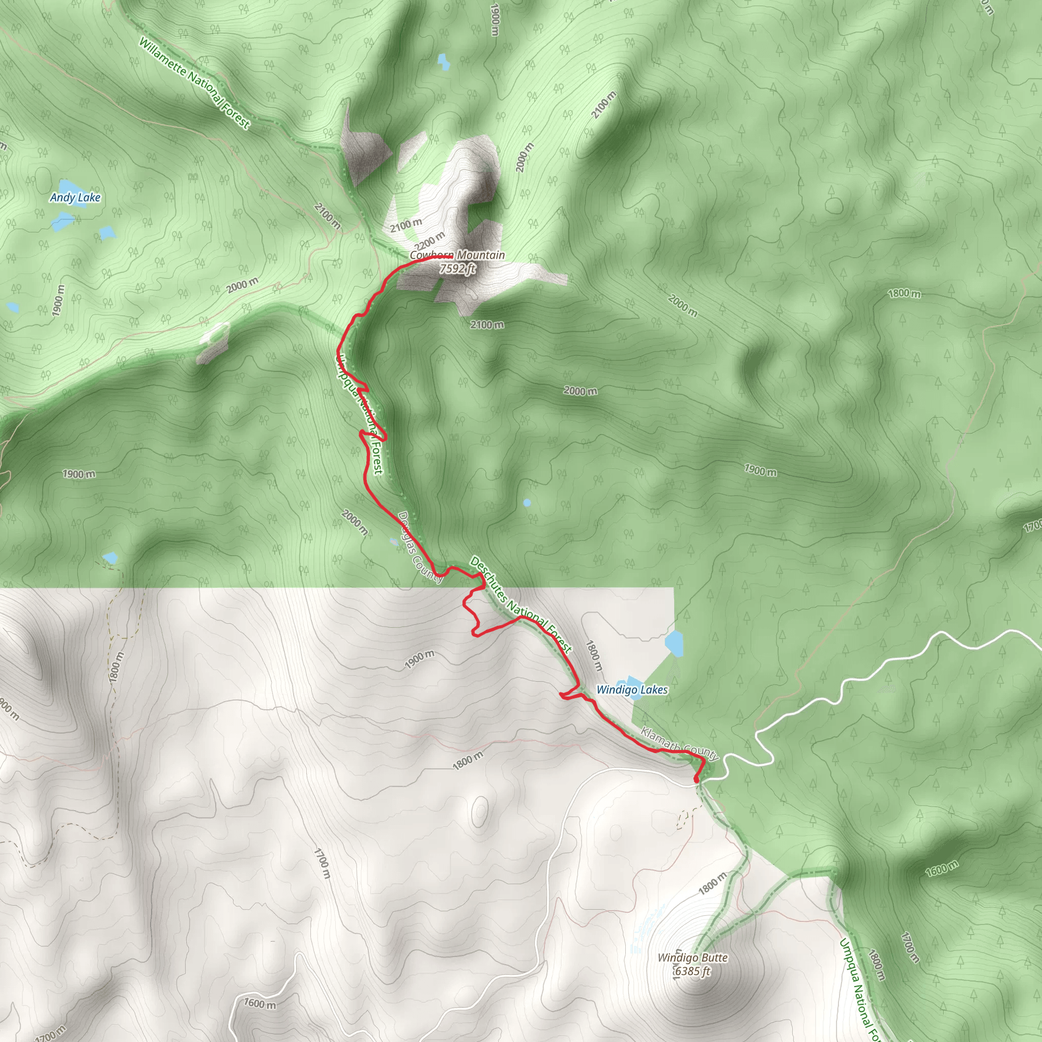 Cowhorn Mountain mobile static map