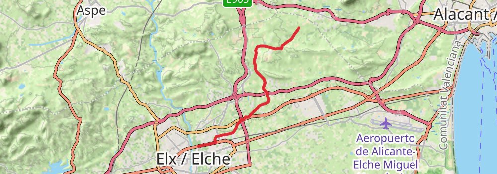 GR 125 Senda del Poeta Miguel Hernández stage 3 Map
