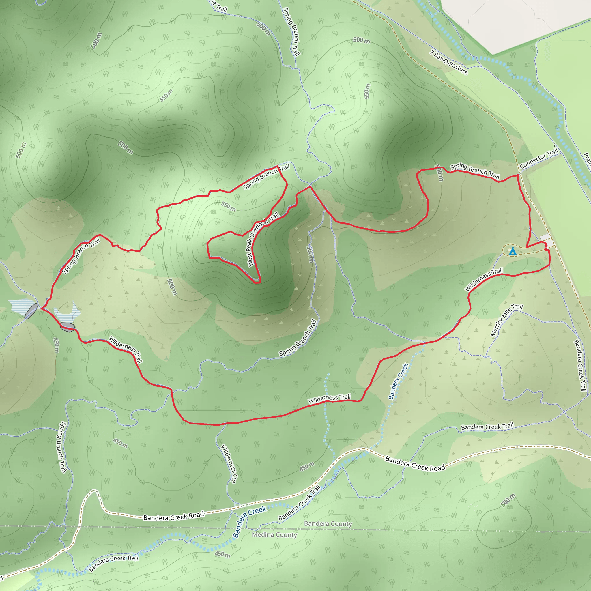 Wilderness and West Peak Loop mobile static map