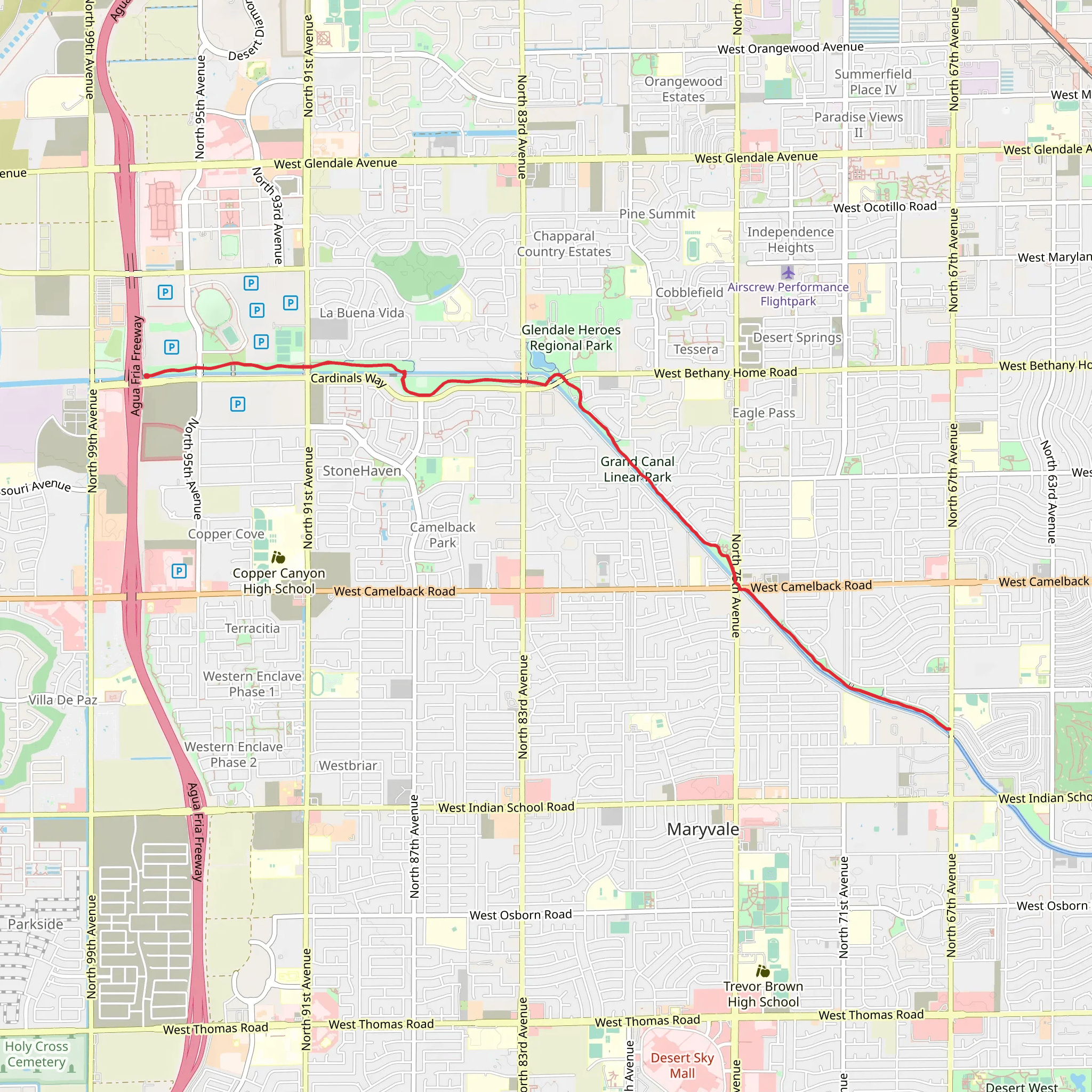 Walk along Grand Canal mobile static map