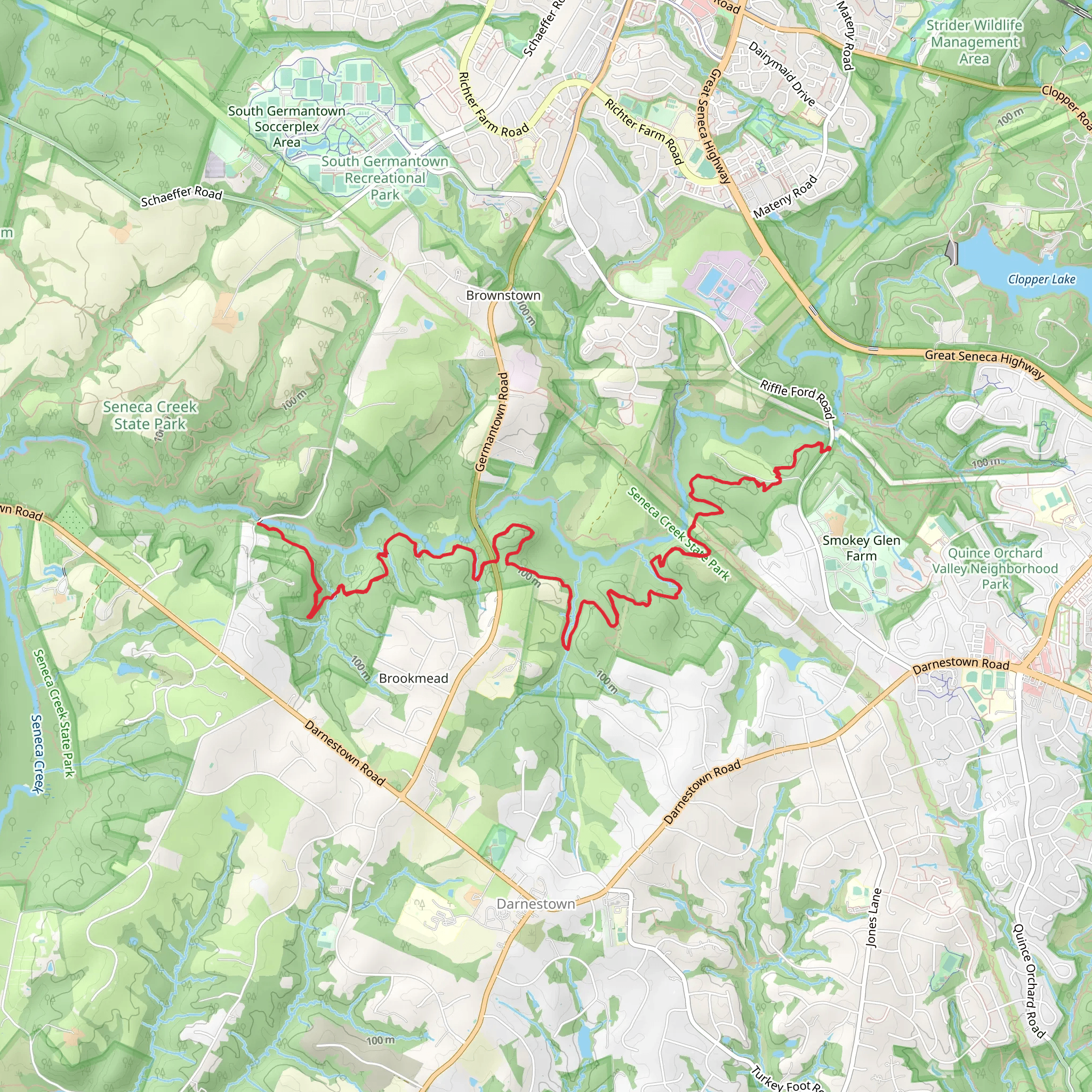 Seneca Ridge Trail mobile static map