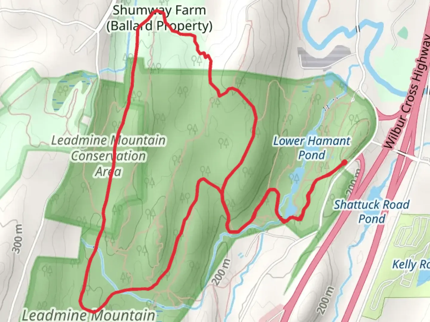 An image depicting the trail Hamant Brook Loop and Sandpit Loop and its surrounding area.