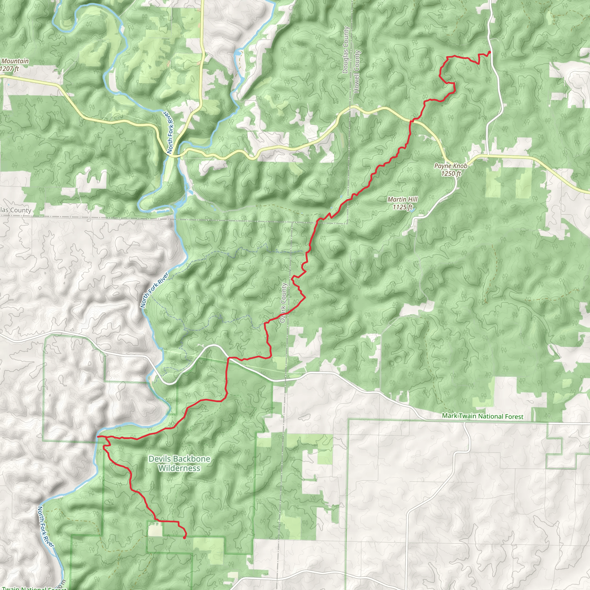 Collins Ridge - Ozark Trail - North Fork Section mobile static map