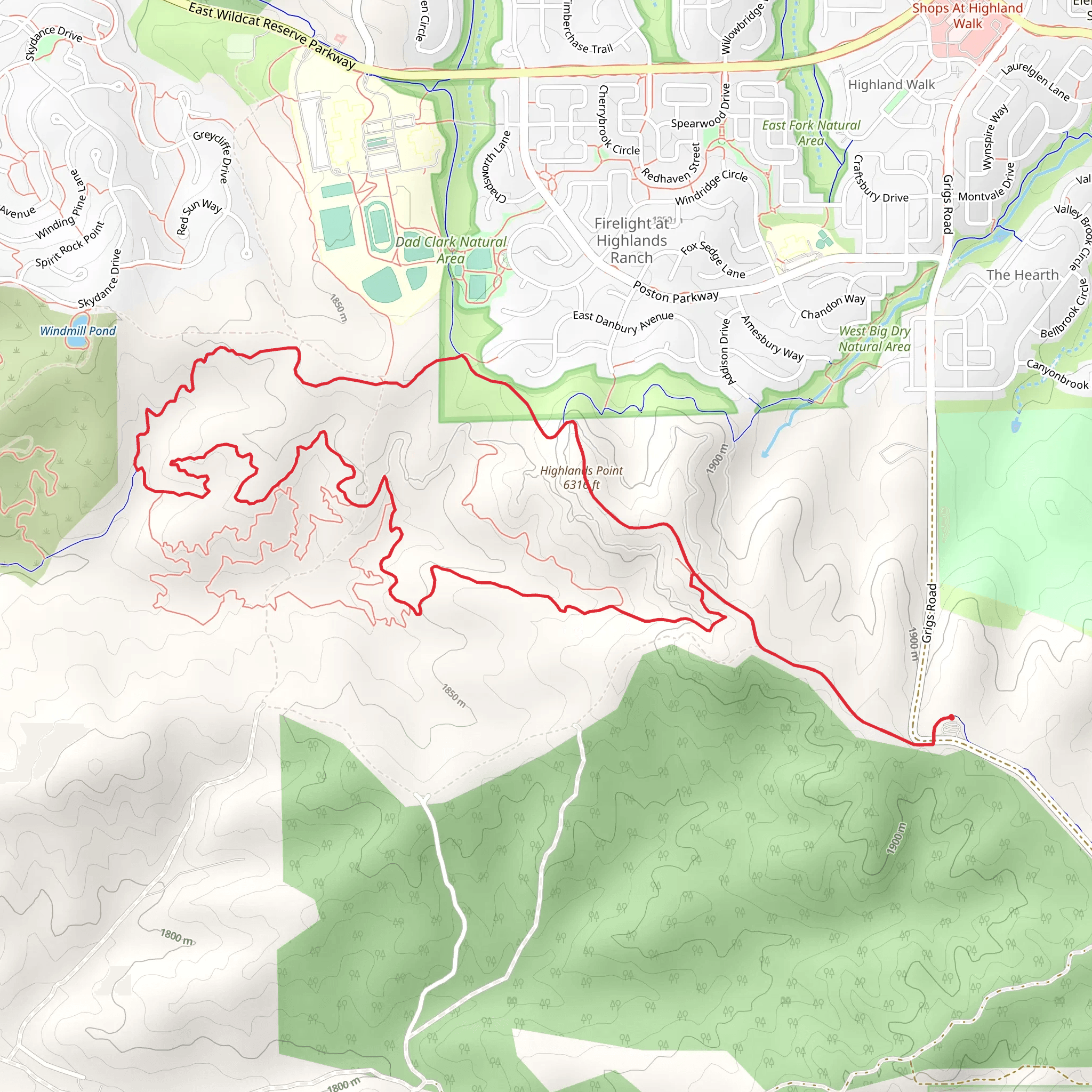Tenderfoot, Giddy Up and East West Regional Trail mobile static map