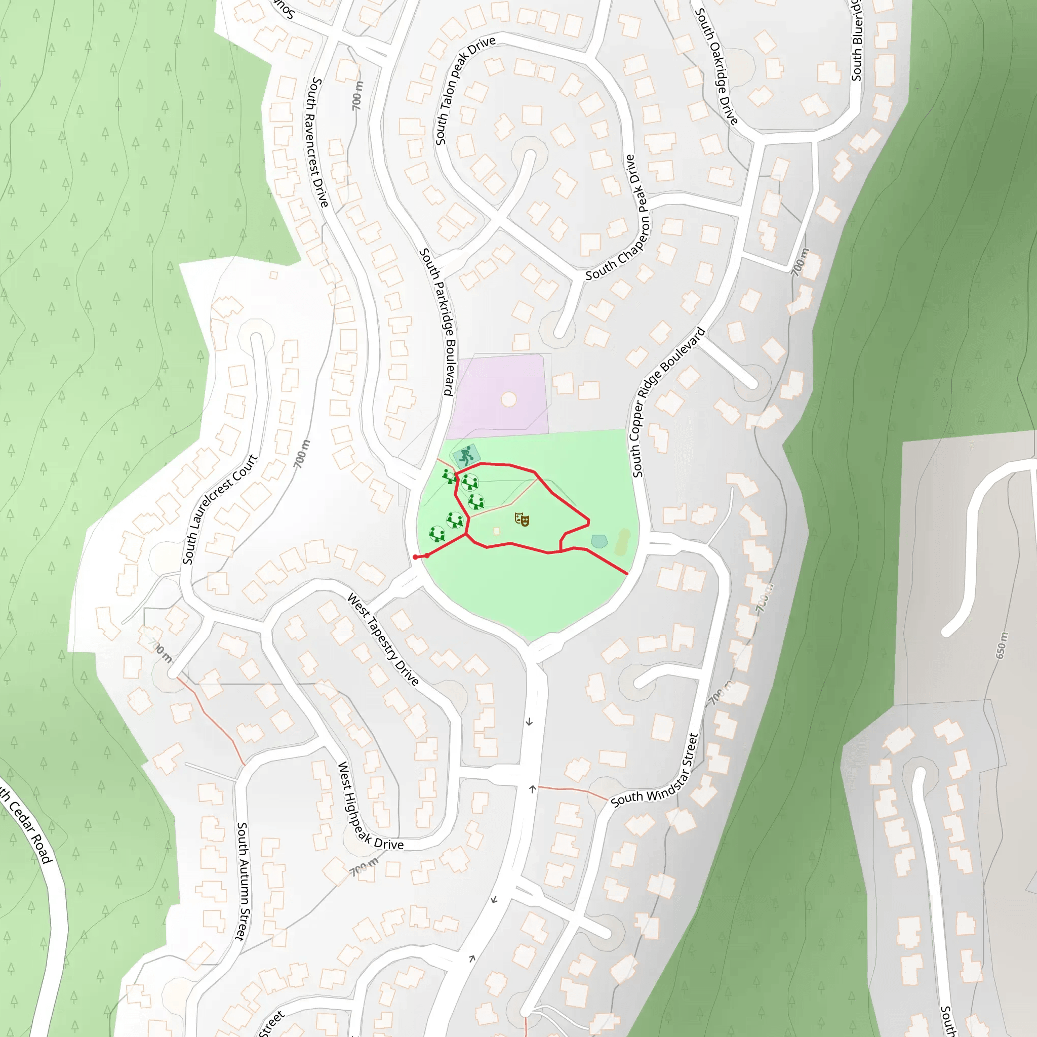 Whispering Pines Park Loop mobile static map