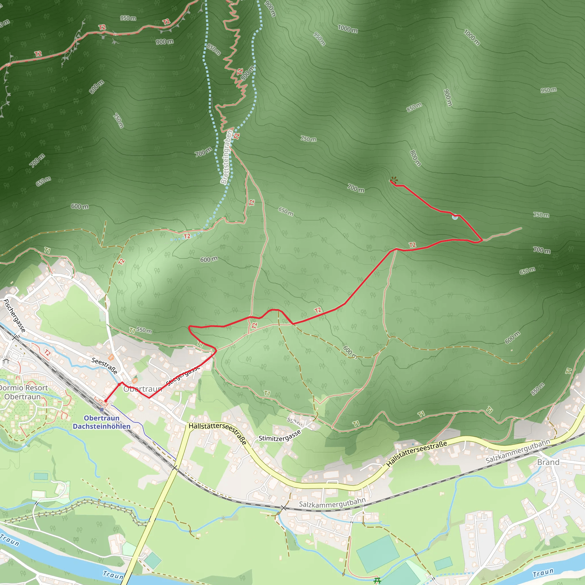 Wasserfall Wand from Obertraun Dachsteinhöhlen mobile static map