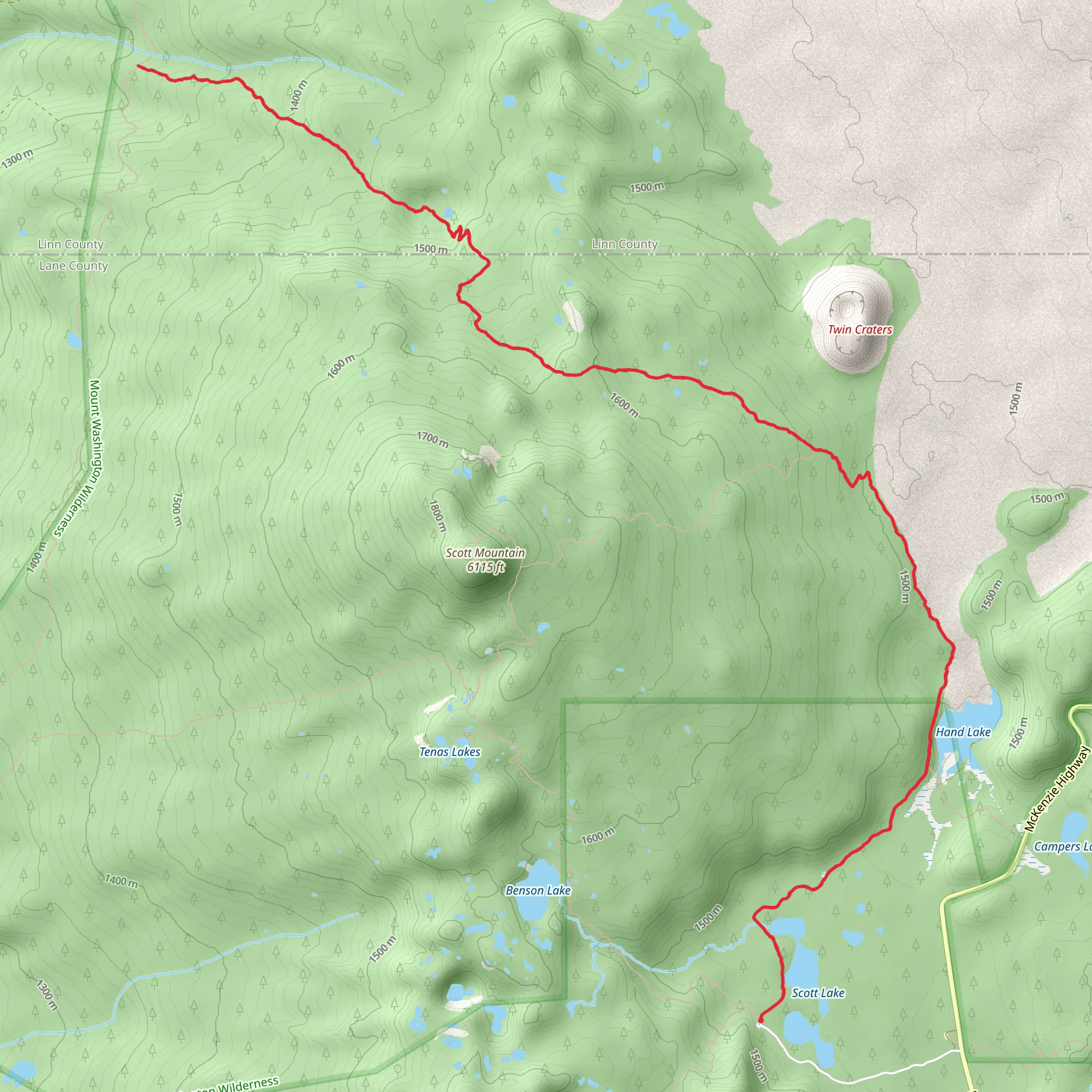 Hand Lake Trail mobile static map