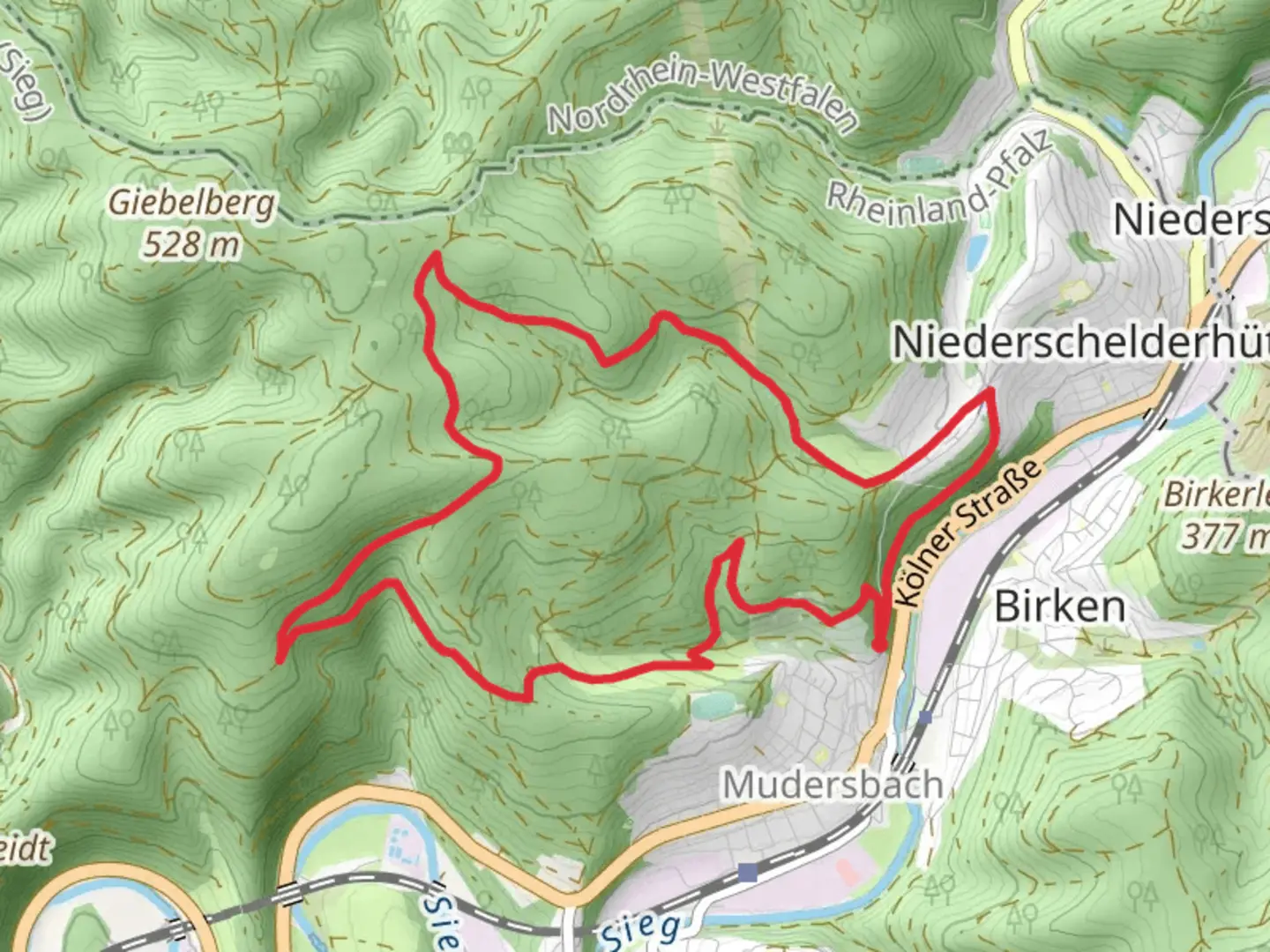 An image depicting the trail Erzquellweg and its surrounding area.