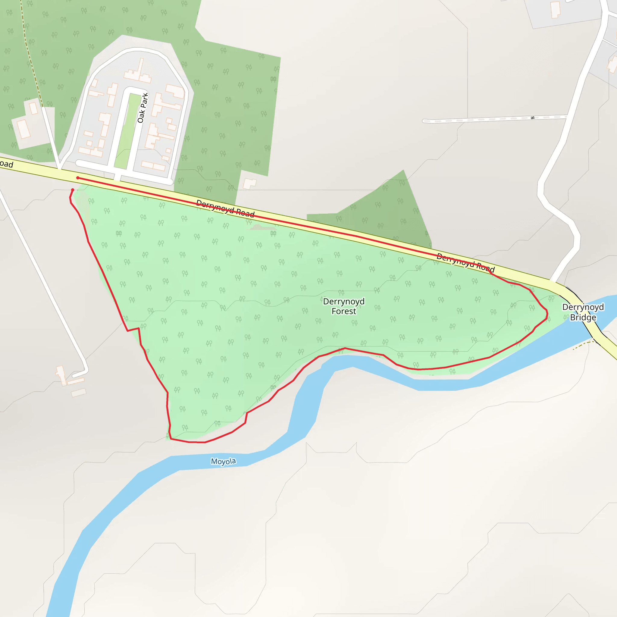 Derrynoyd River Trail mobile static map