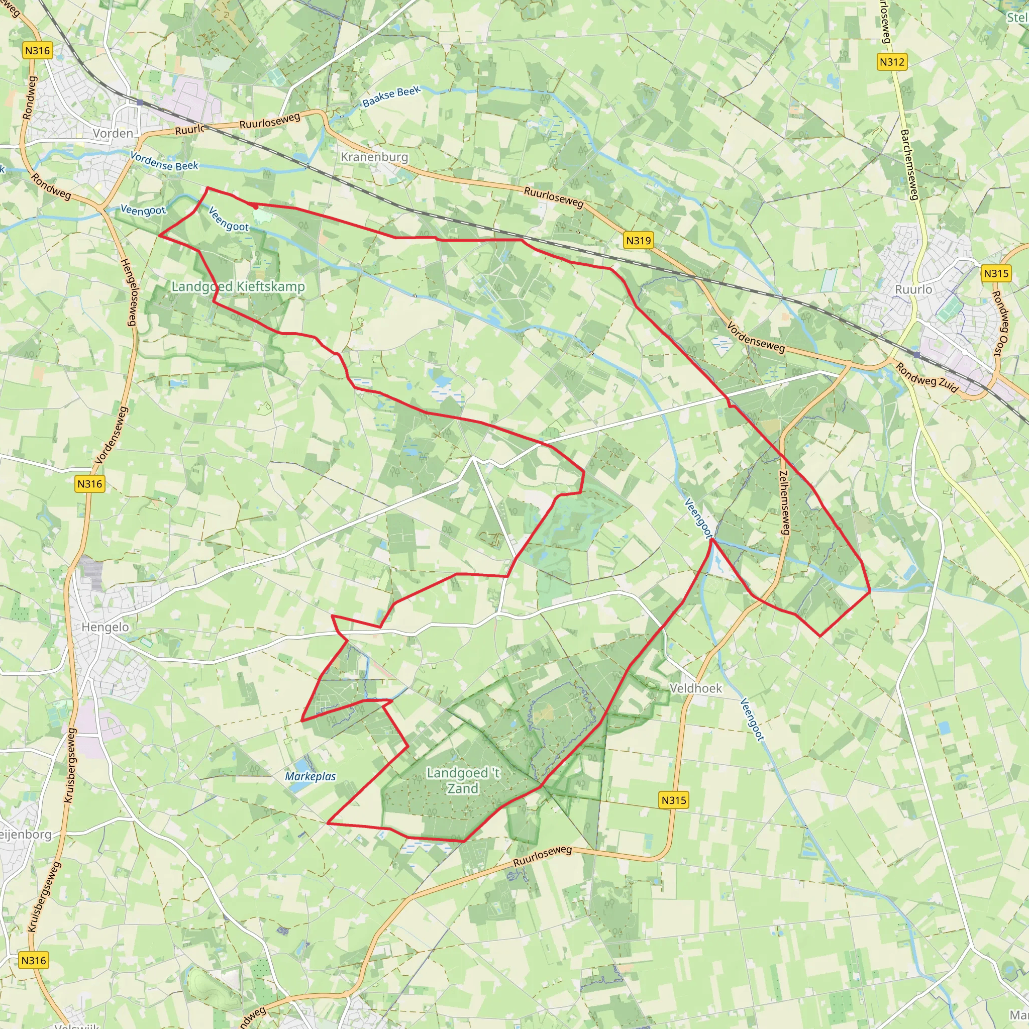 Oude Ruurlose Weg, Oude Zelhemse Weg and Lindese Weg mobile static map