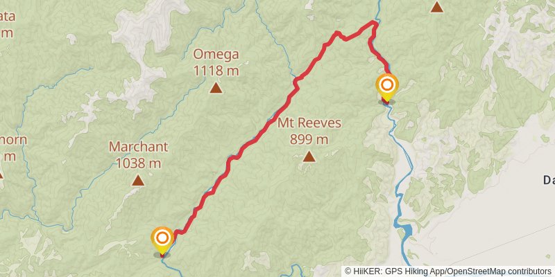 Holdsworth - Kaitoke Track stage 2 Map