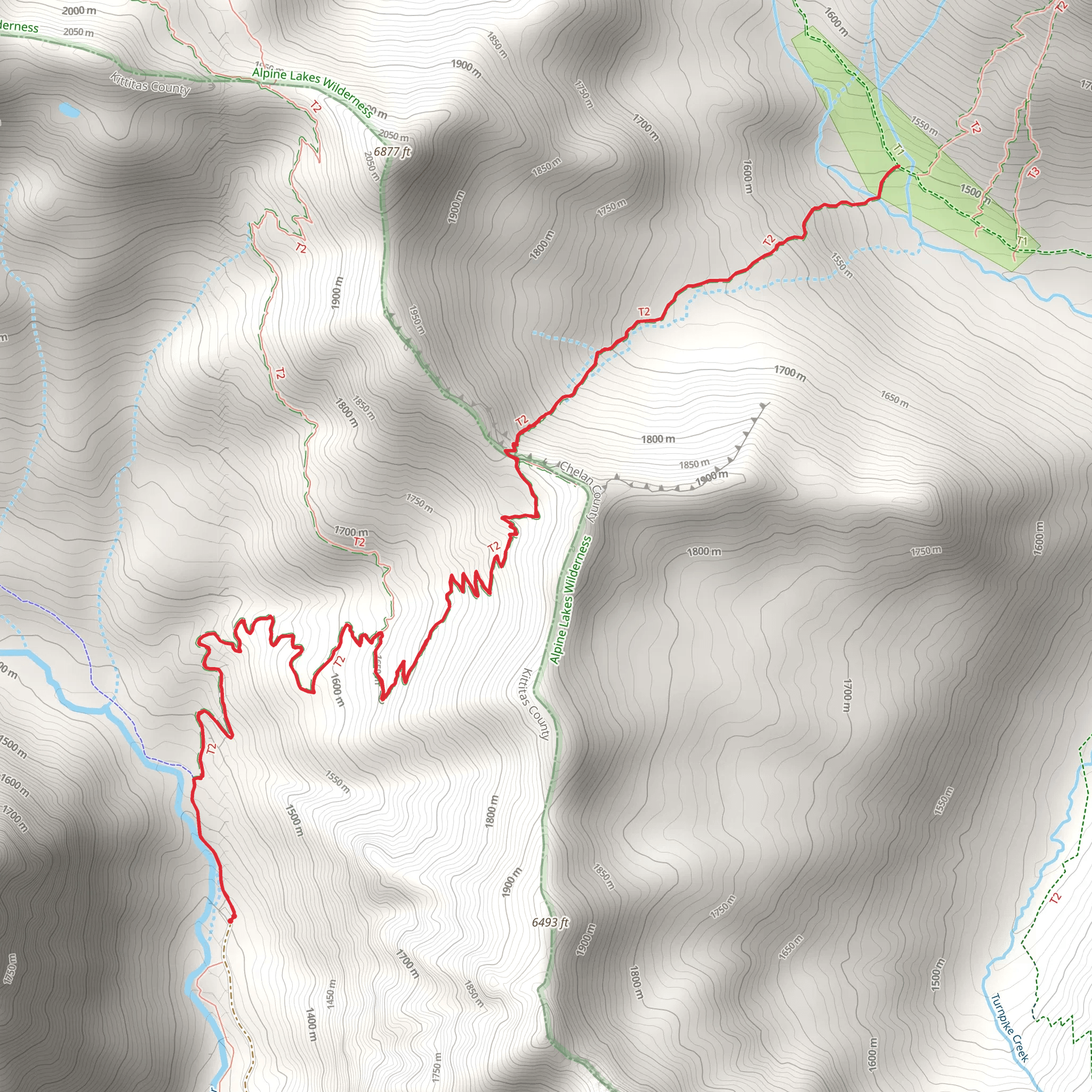 Longs Pass Trail via Esmeralda Basin Trail mobile static map