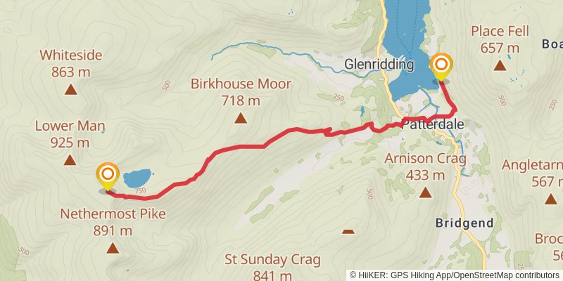Staveley to Ambleside Walk stage 3 Map
