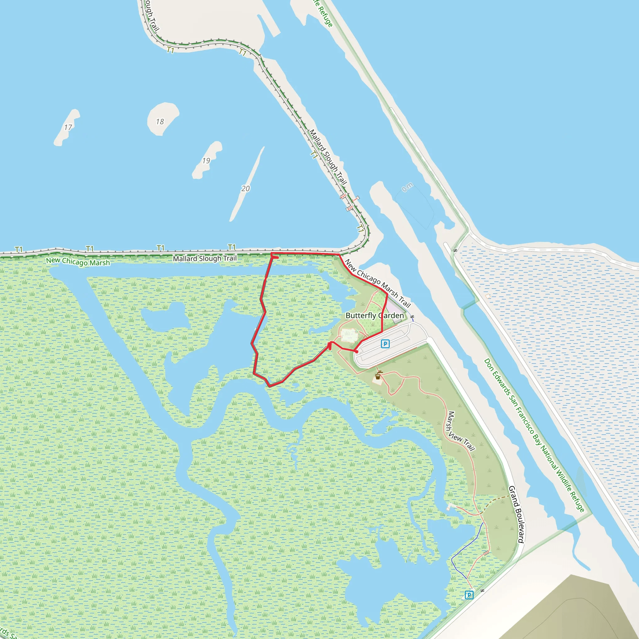 New Chicago Marsh Loop Trail mobile static map