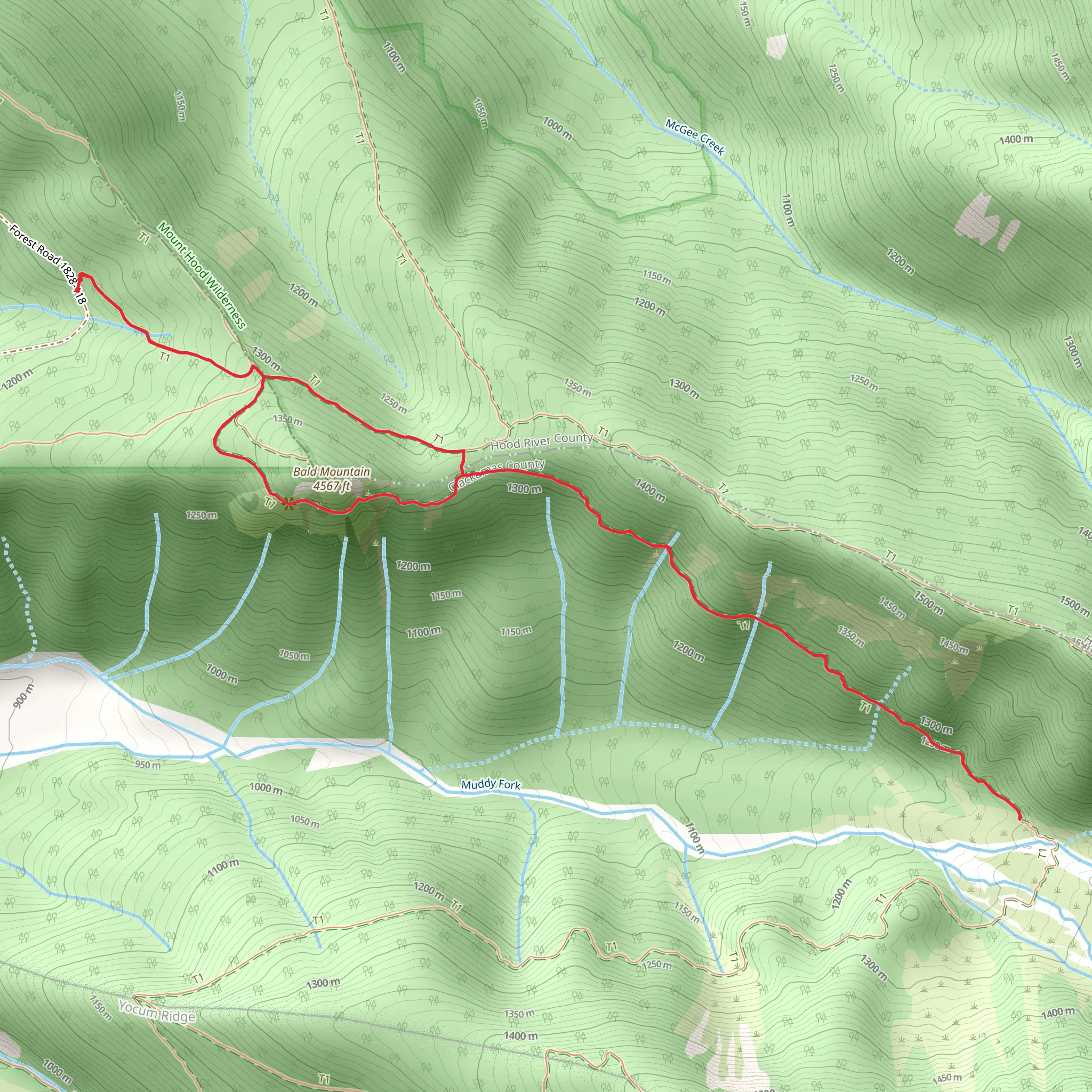 Timberline Trail and Mount Hood Timberline Trail mobile static map