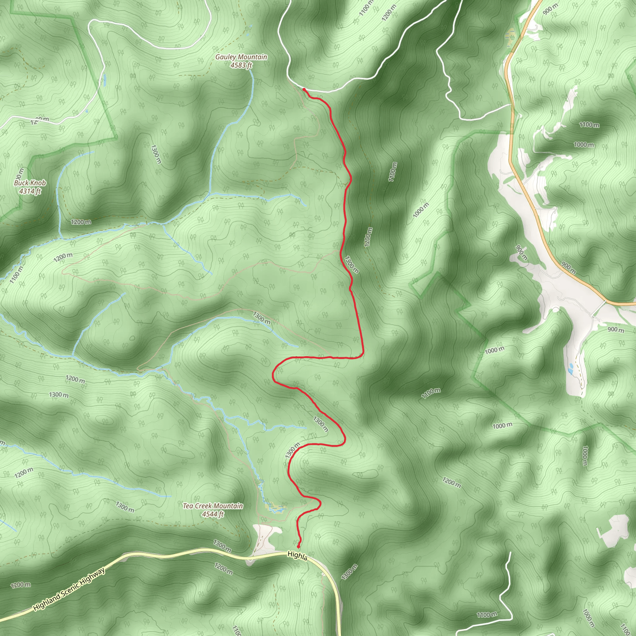 Gauley Mountain Trail mobile static map
