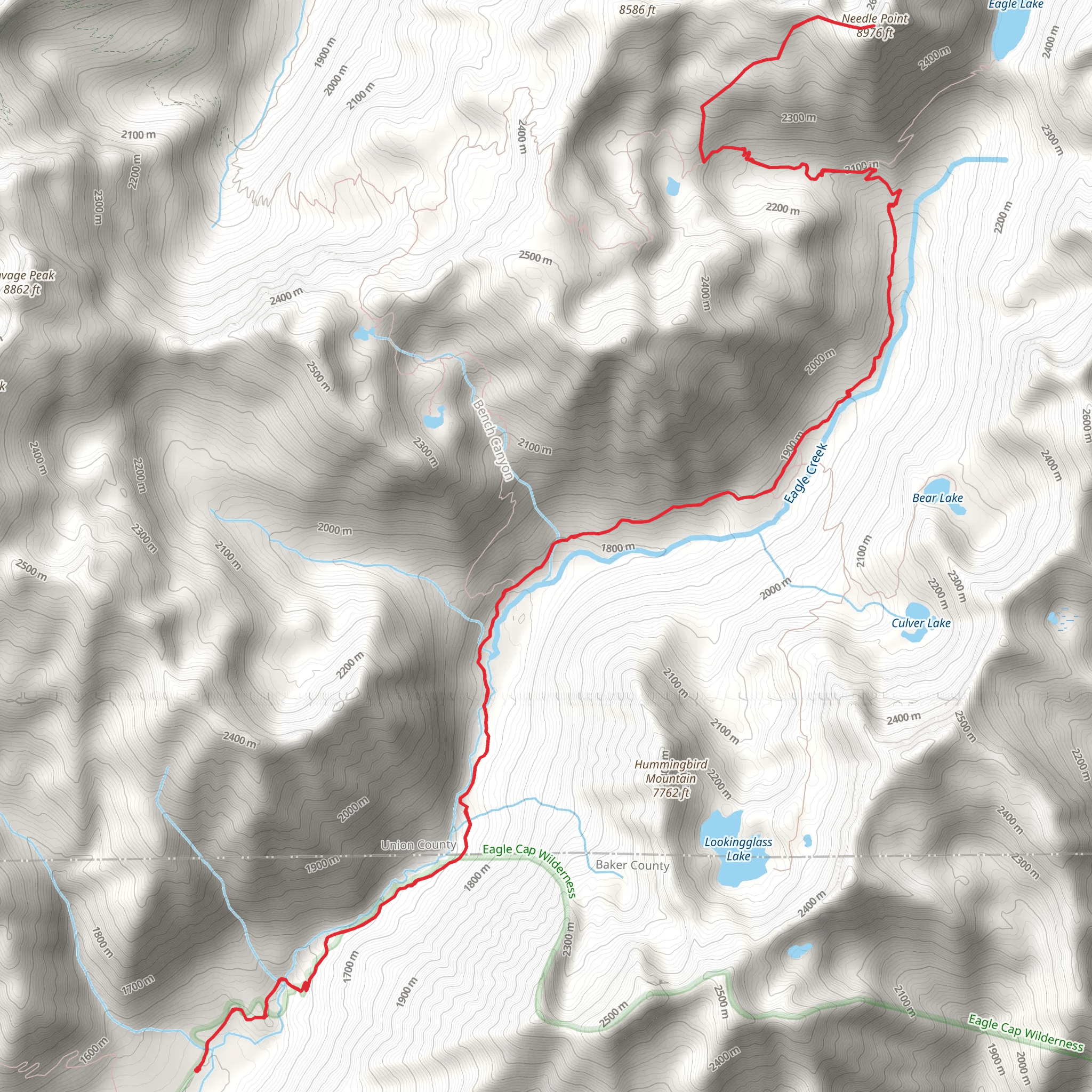 Needle Point via Main Eagle Trail mobile static map