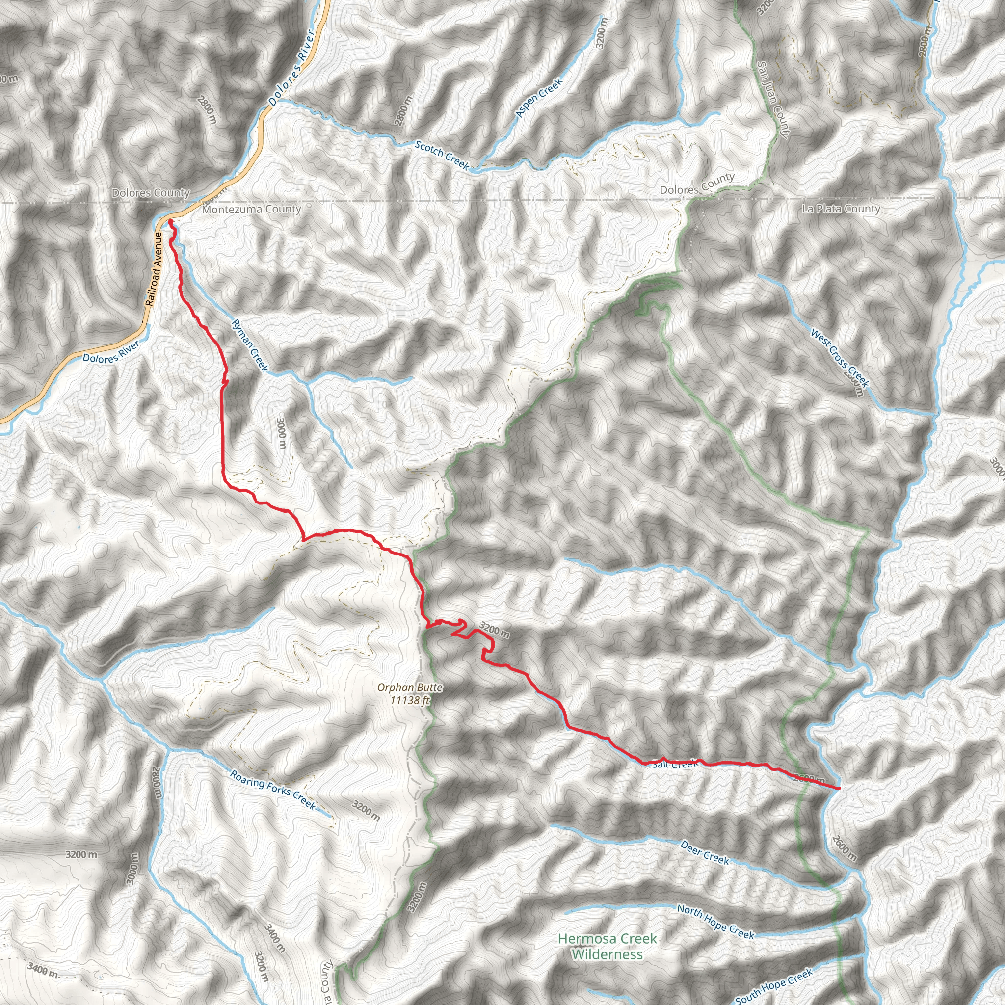 Salt Creek Trail mobile static map