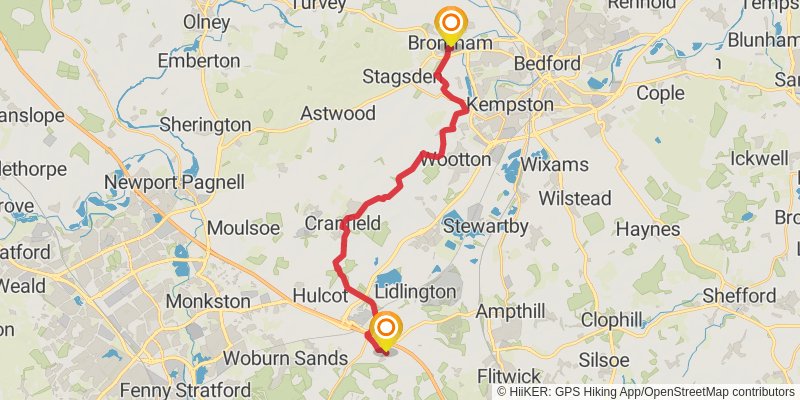 John Bunyan Trail stage 3 Map