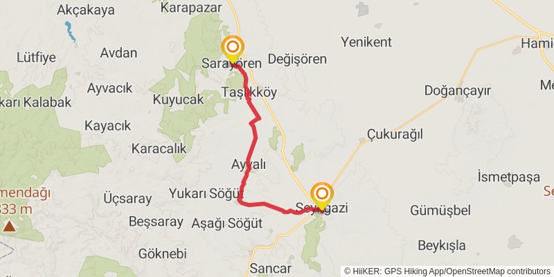 Sufi Trail stage 19 Map