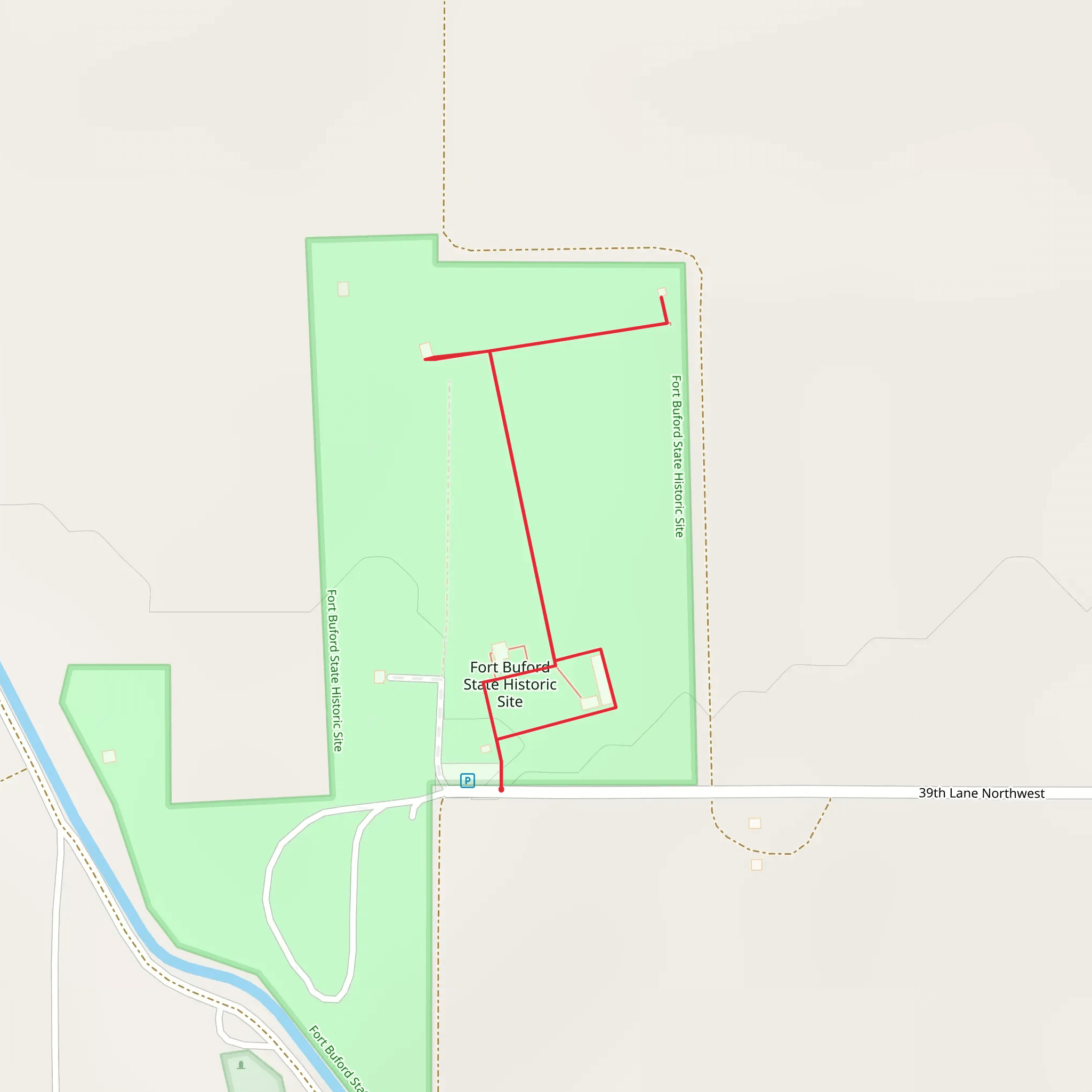 Fort Buford State Historic Site Loop mobile static map