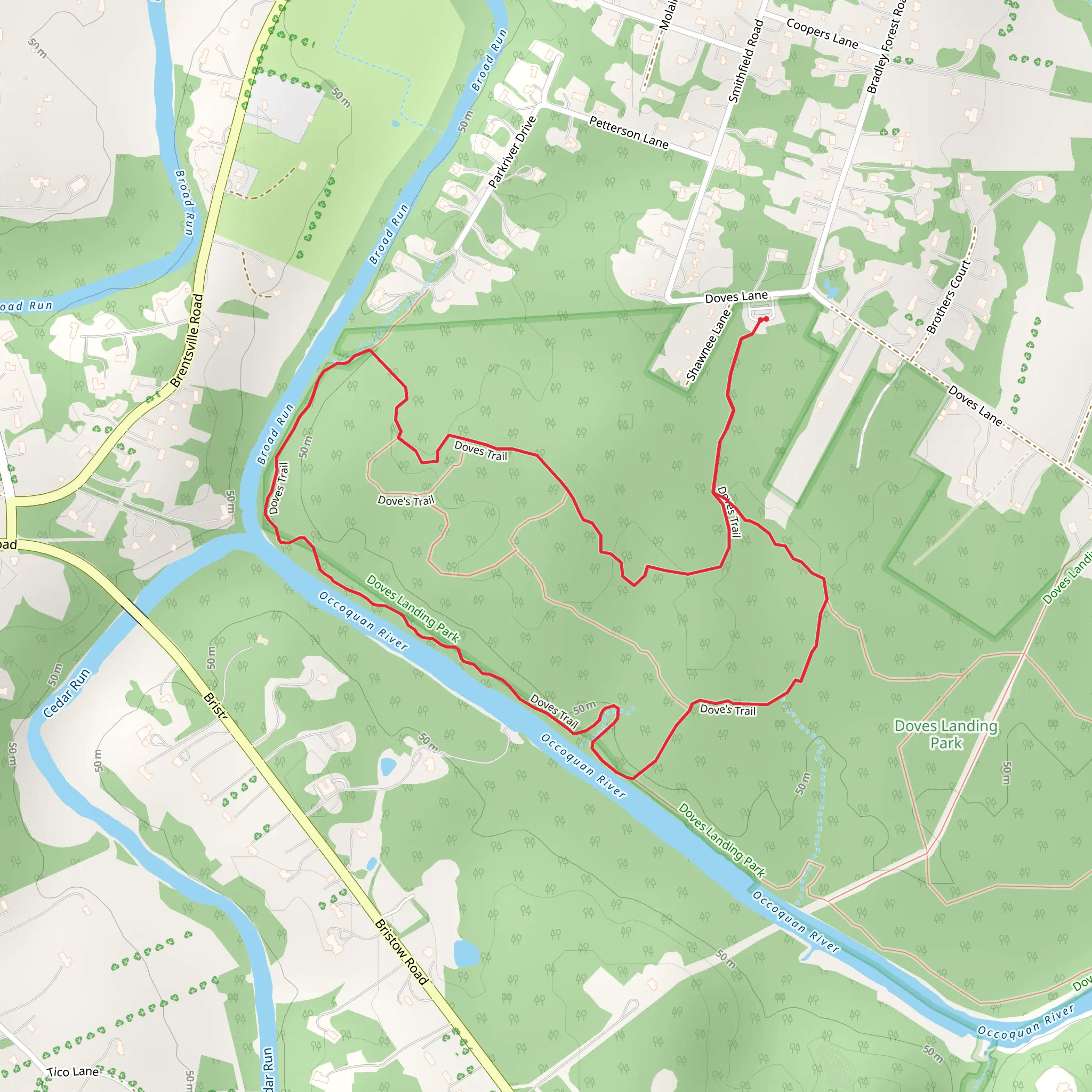 Doves Loop Trail mobile static map