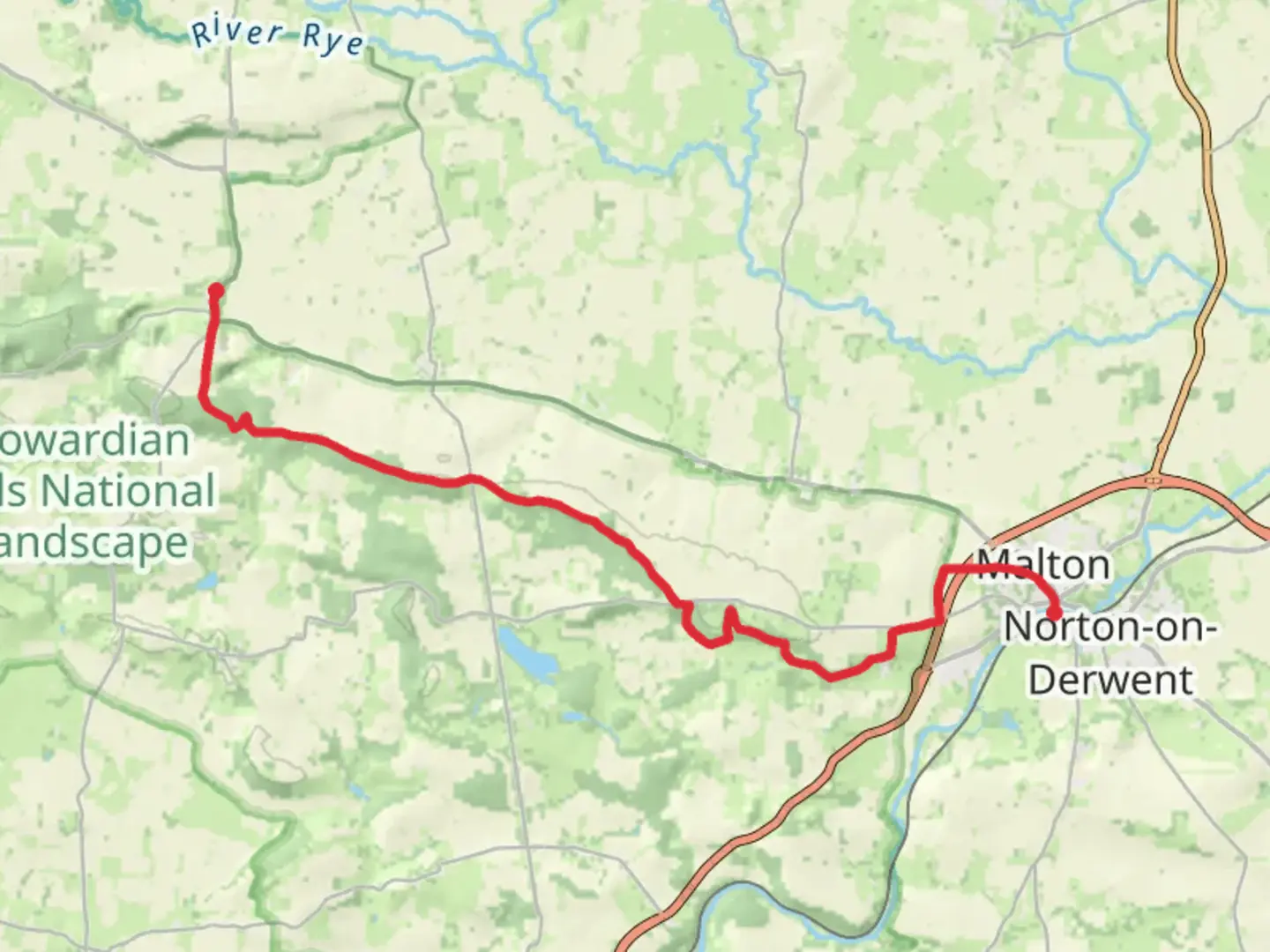 An image depicting the trail Hovingham to Malton Walk and its surrounding area.