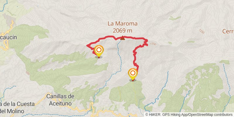 Andalucian Coast to Coast Walk alt 5 Map