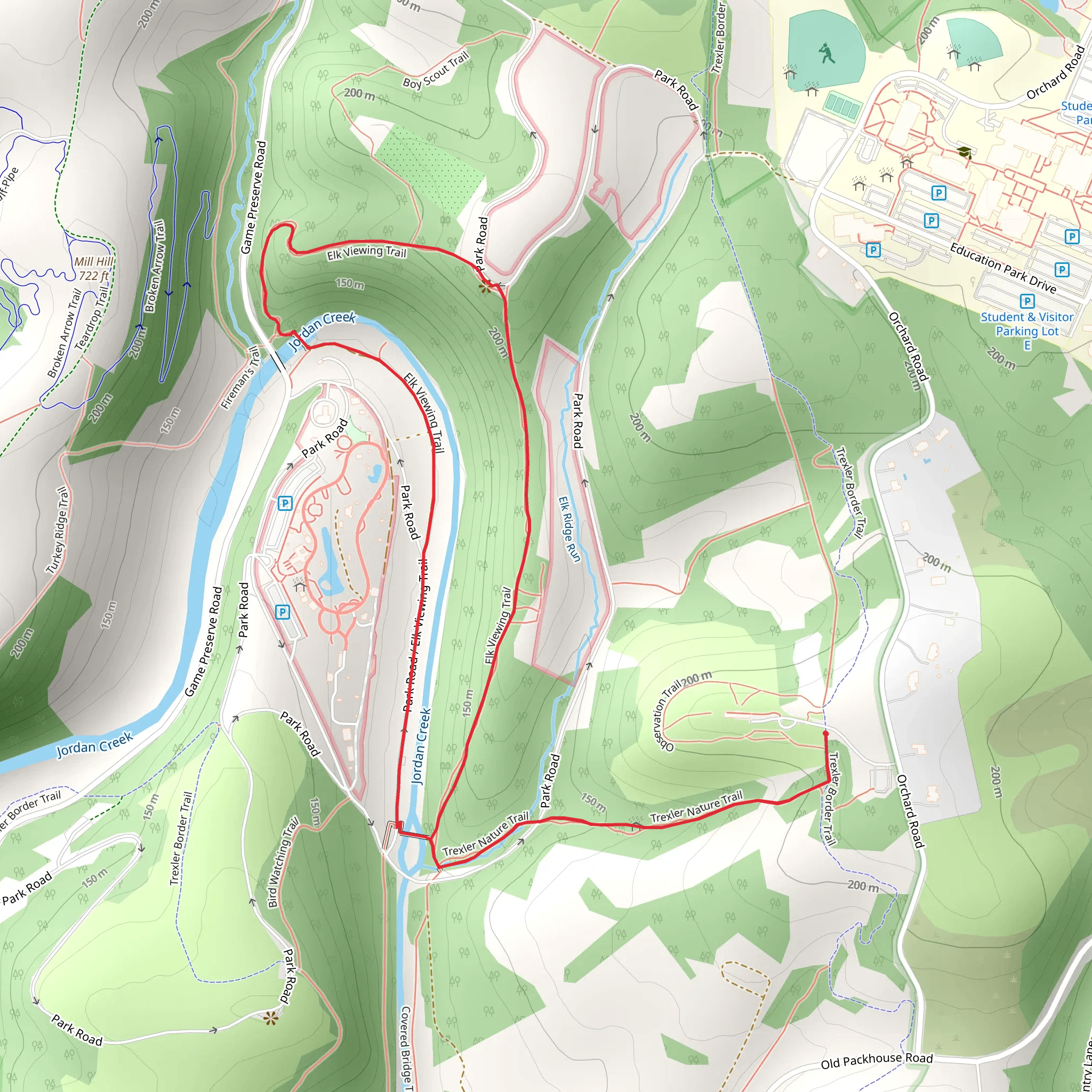Jordan Creek Loop via Elk Viewing Trail mobile static map