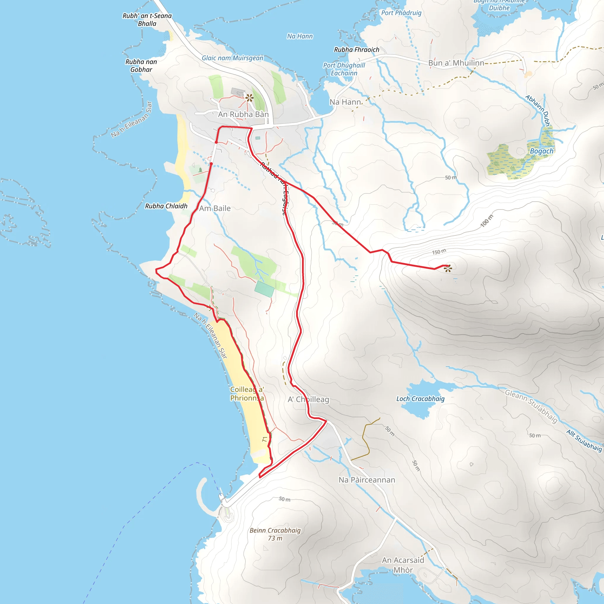 The Isle of Eriskay near South Uist - Outer Hebrides mobile static map