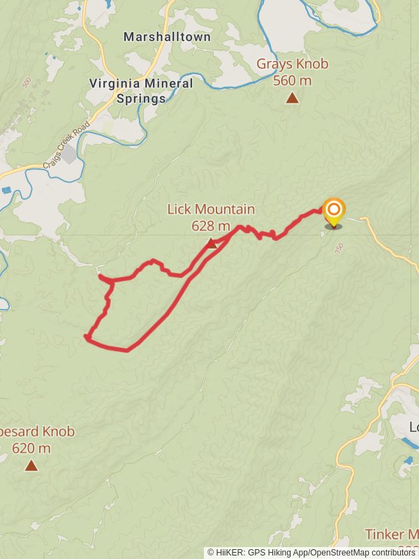 Lick Mountain via North Mountain Trail and Lick Branch Loop