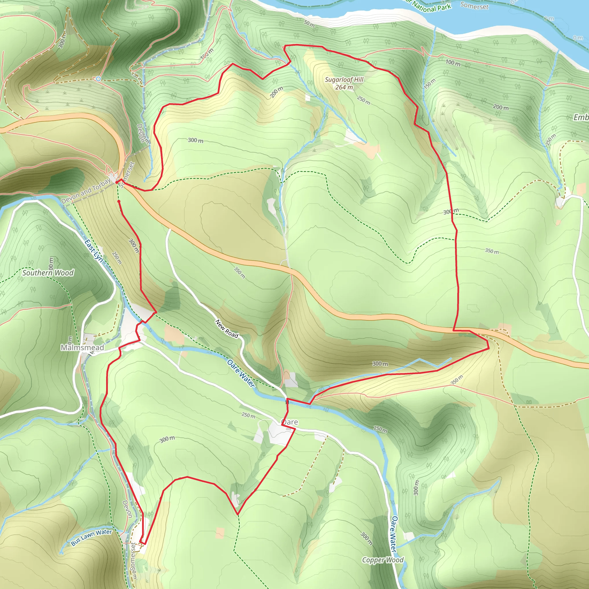 Lorna Doone Walk mobile static map