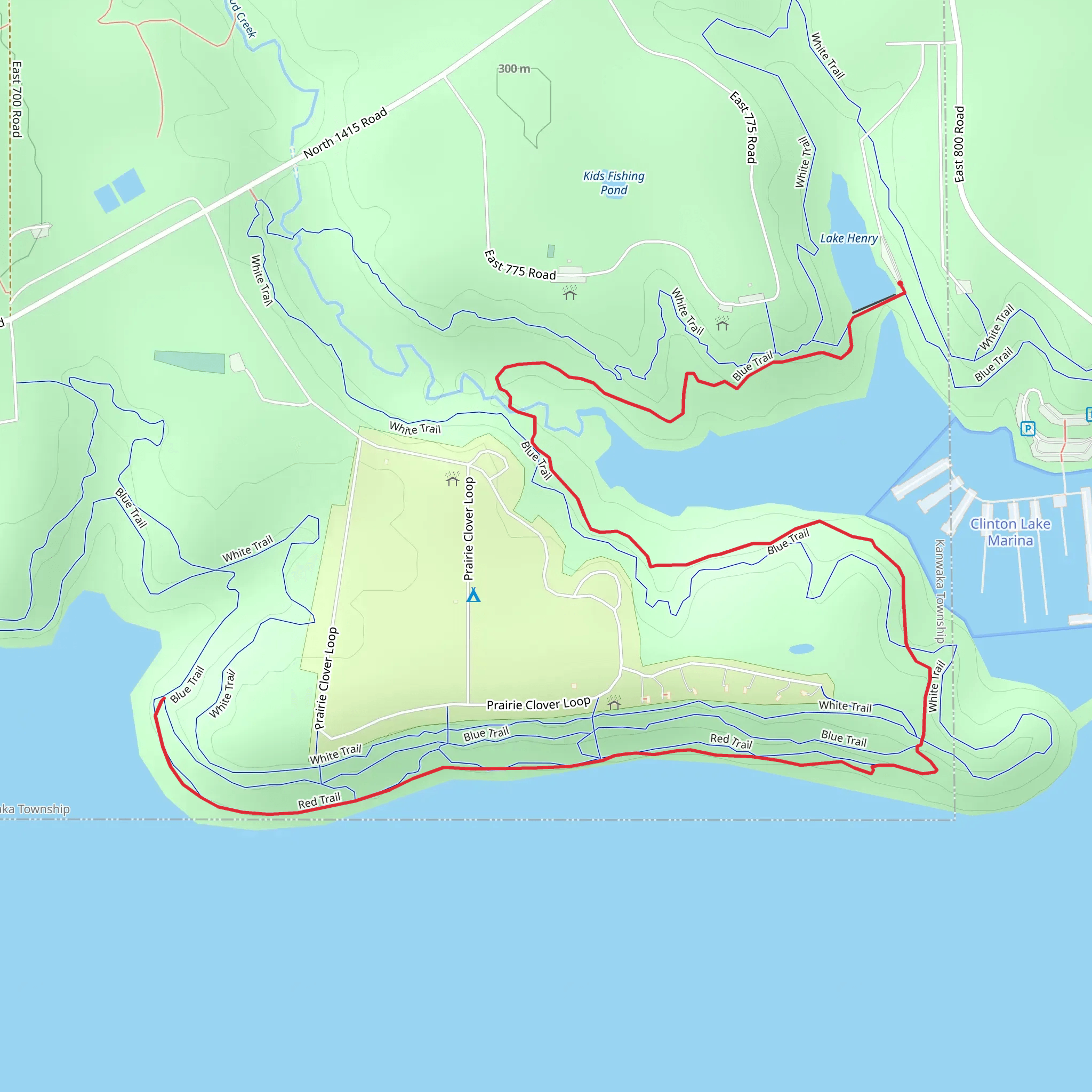 Lake Henry and Wakarusa River side Walk mobile static map