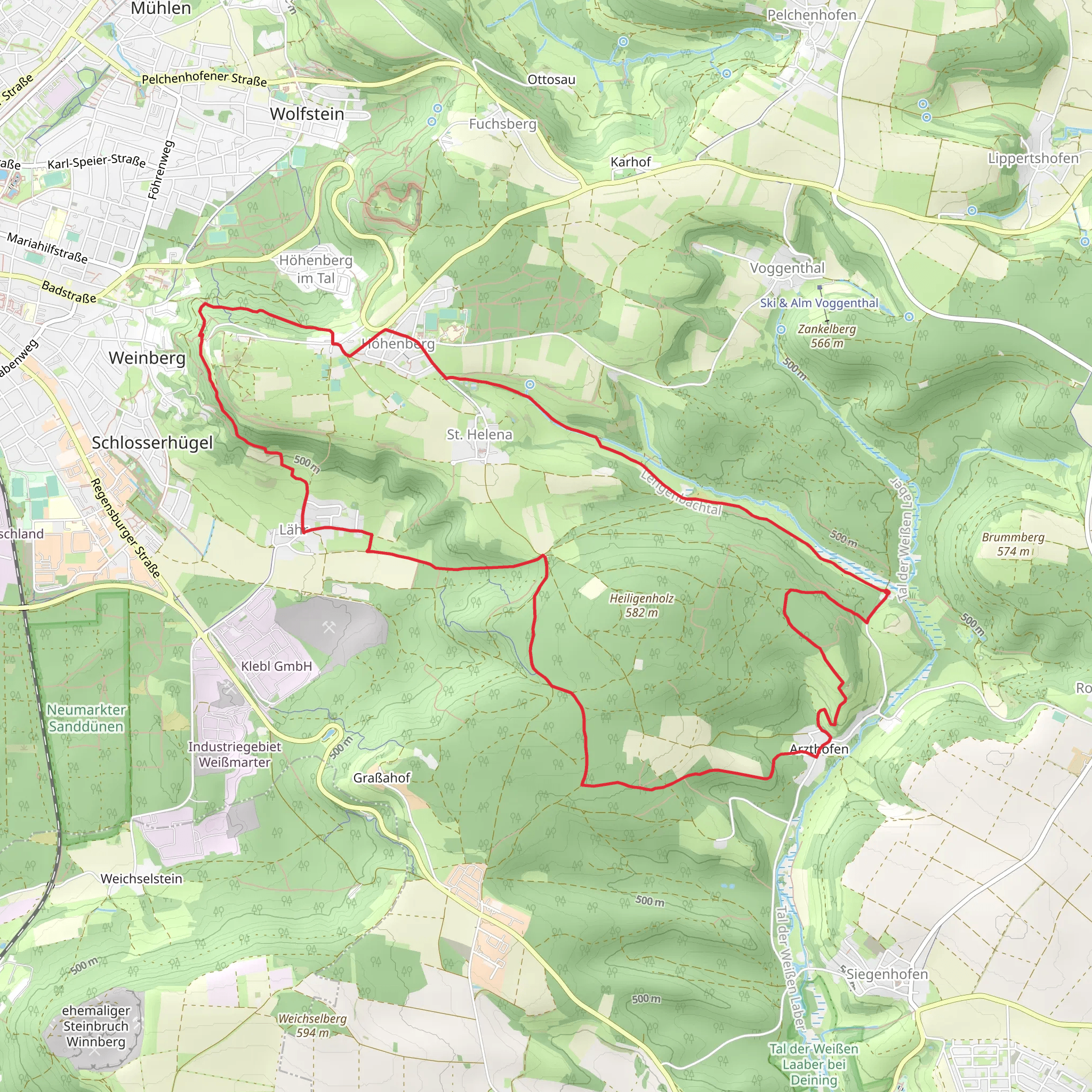 Lengenbachtalweg and Zeugenbergrunde mobile static map