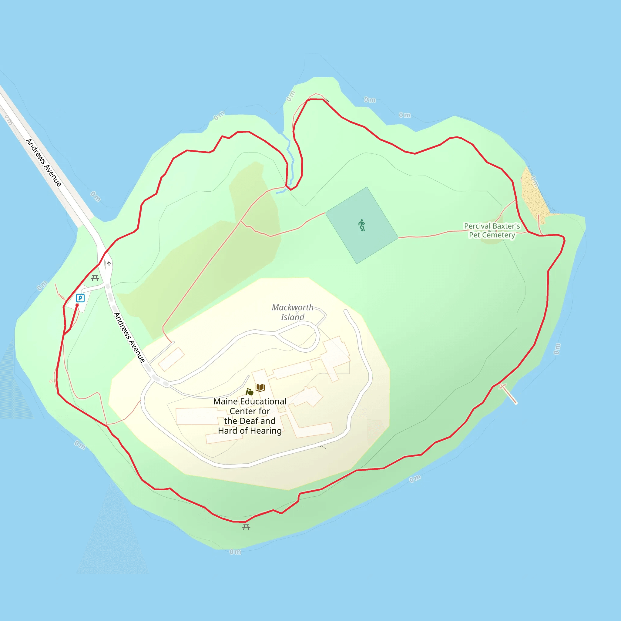 Mackworth Island State Park Loop mobile static map