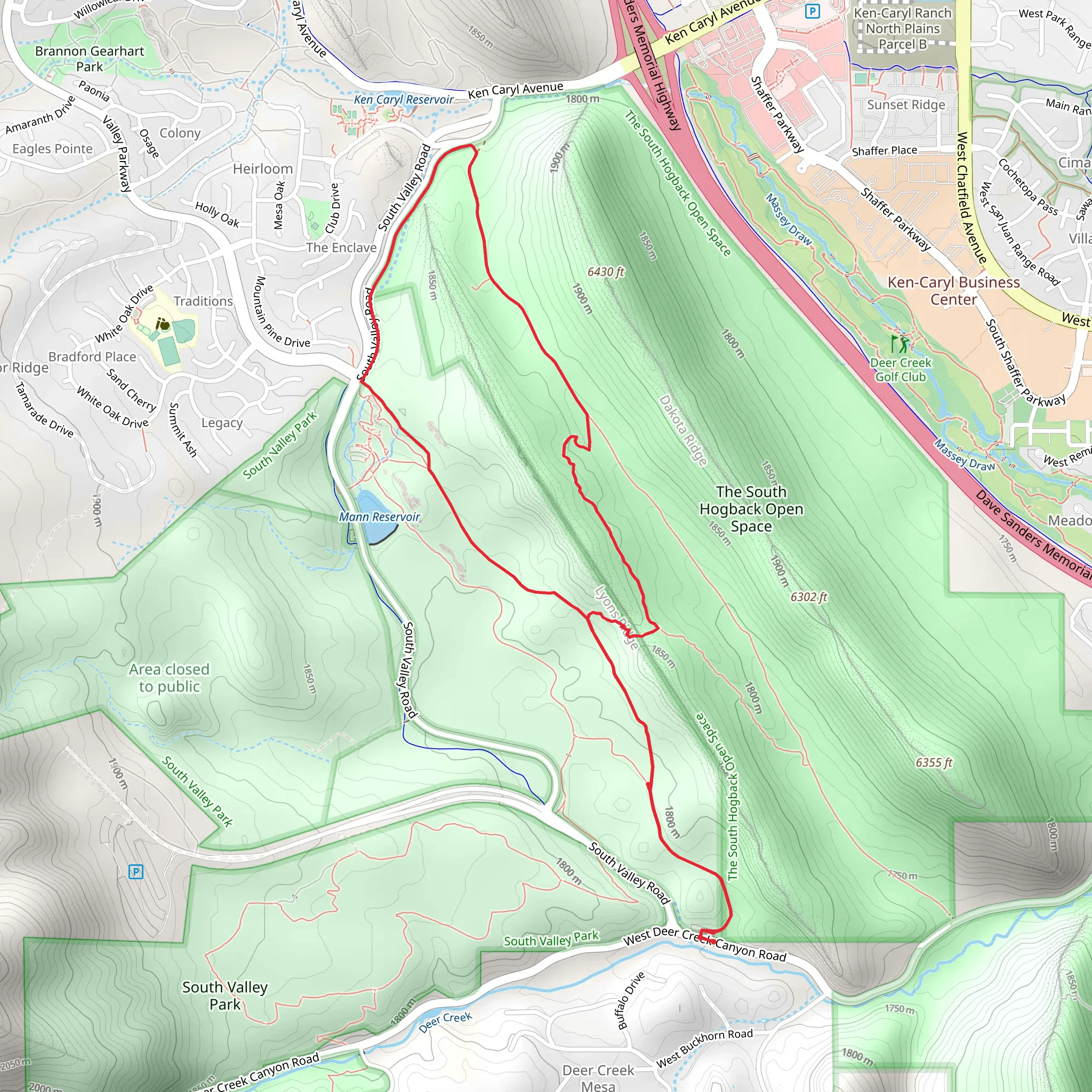 Coyote Song Trail and Valley View Trail Loop mobile static map