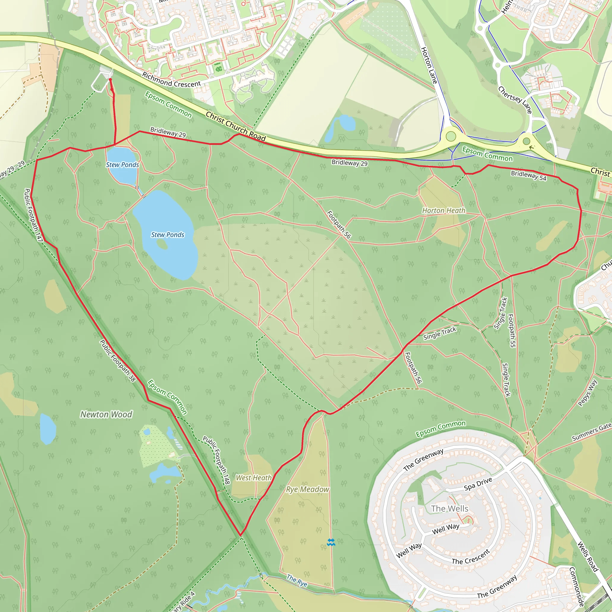 Epsom Common mobile static map