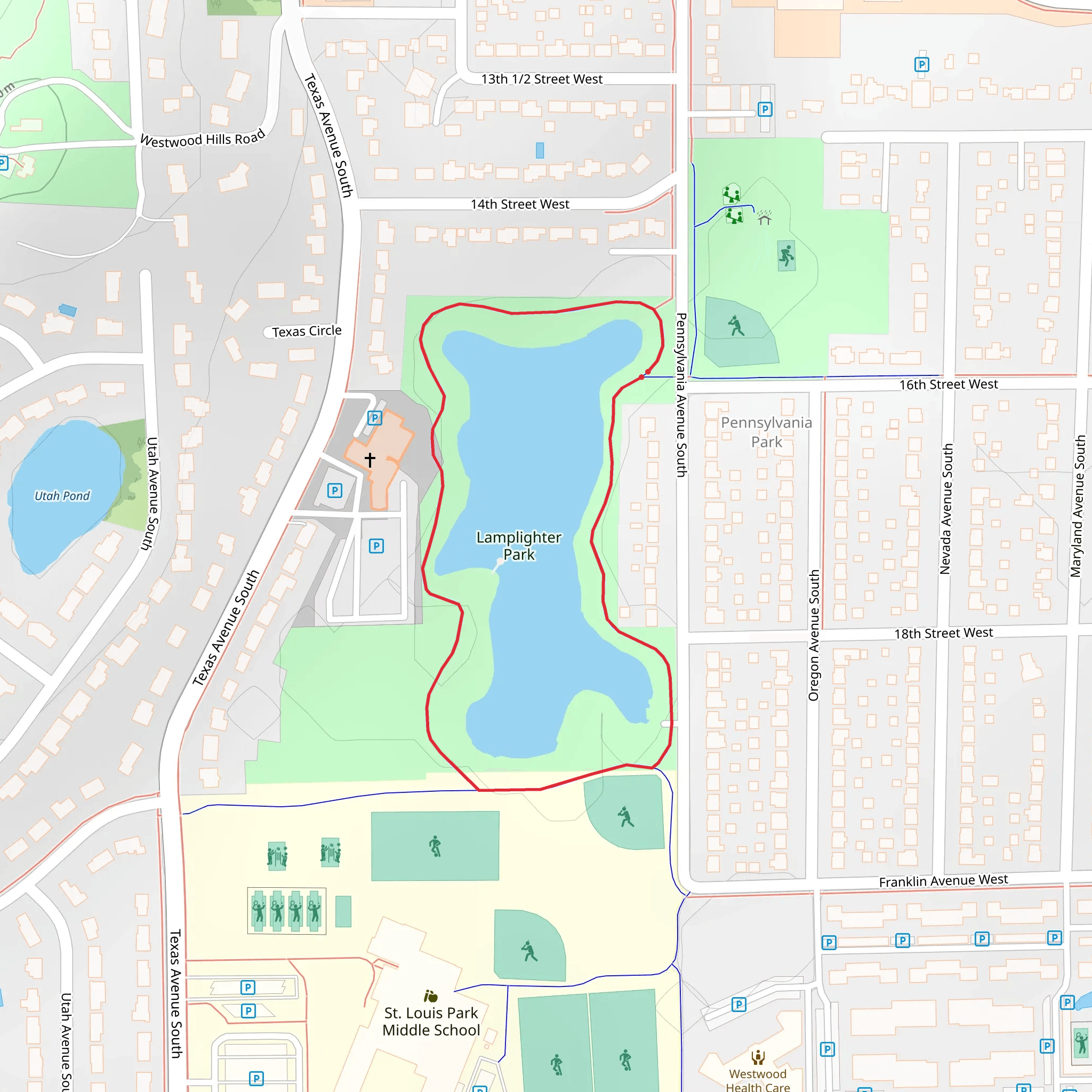 Lamplighter Pond Loop mobile static map