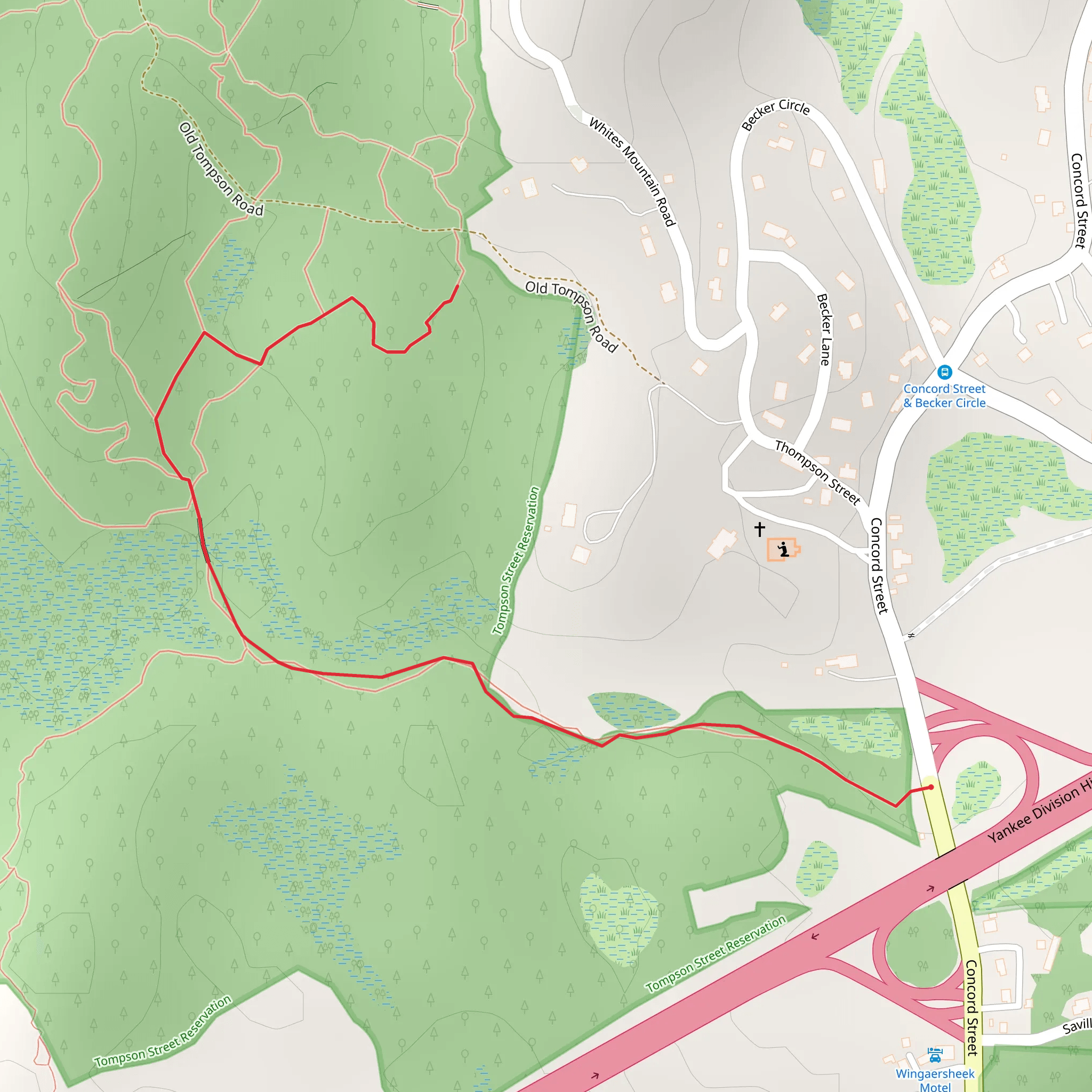 Thompson Mountain from Concord Street mobile static map