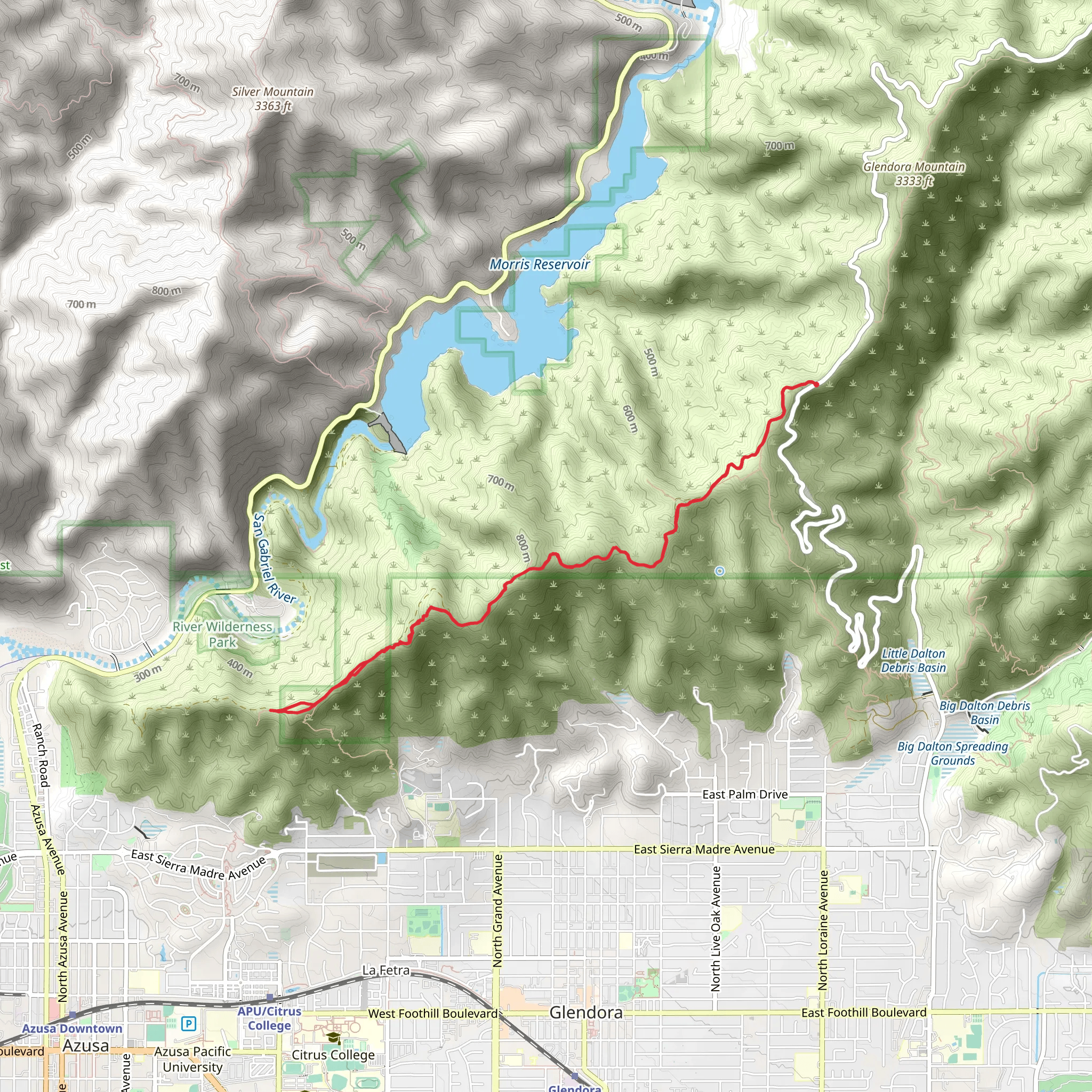 Glendora Ridge Way mobile static map