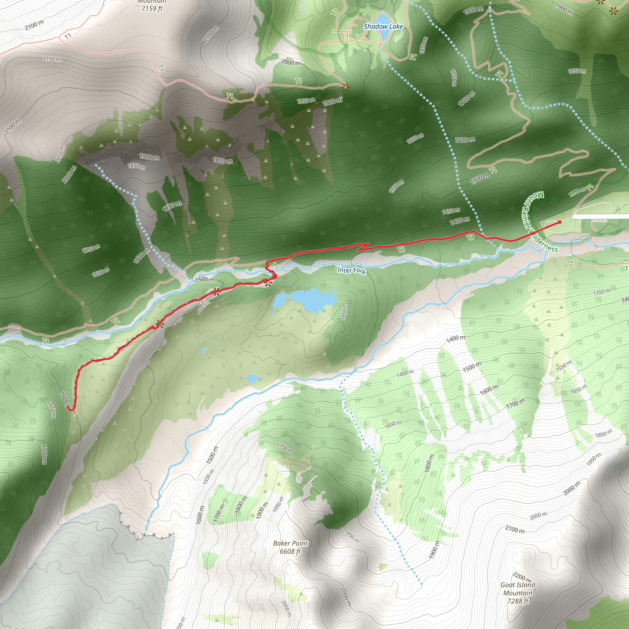 Emmons Moraine and Glacier Basin Trail mobile static map