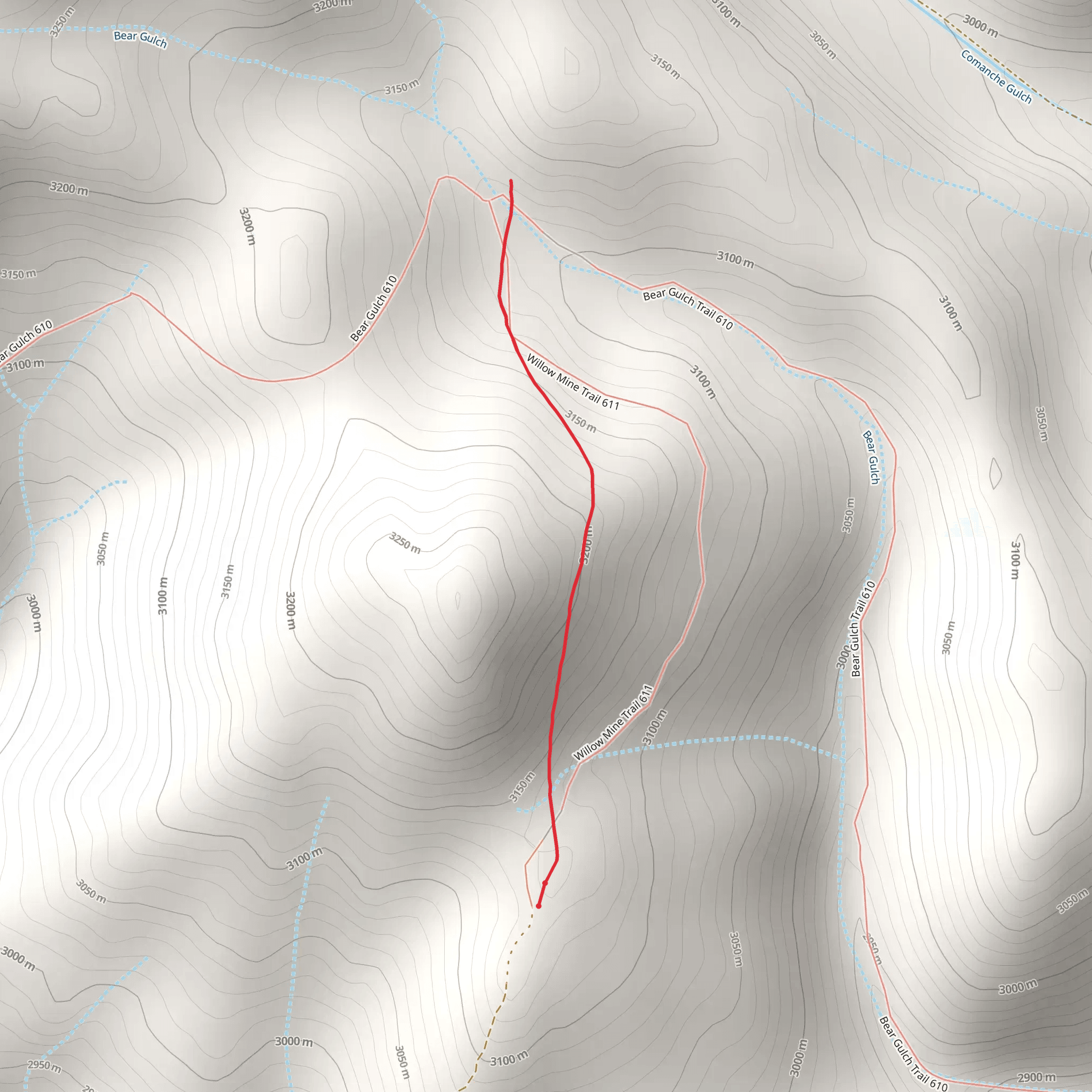 Willow Mine Trail mobile static map